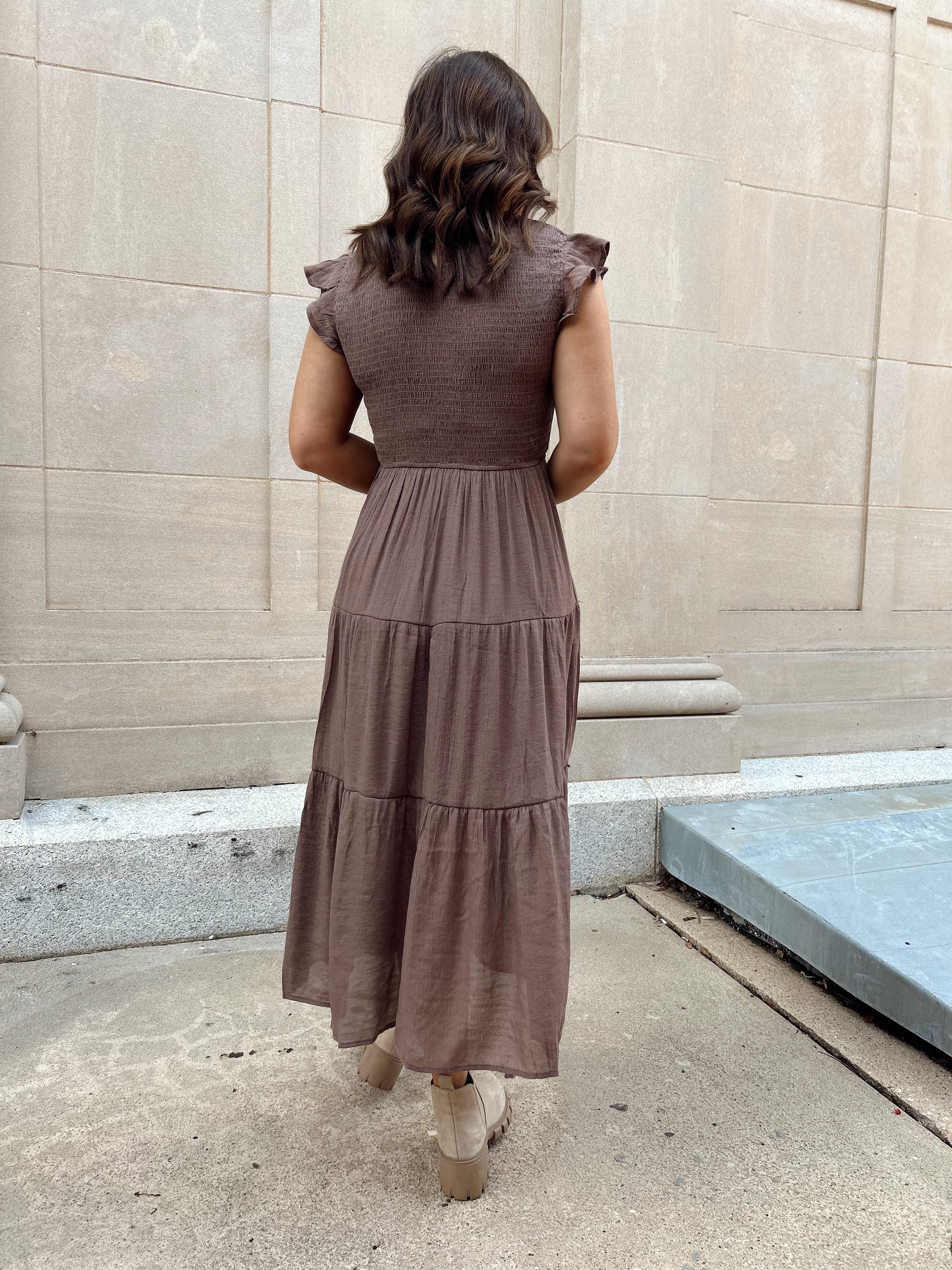 City Life Dress- Mocha (S-3X)