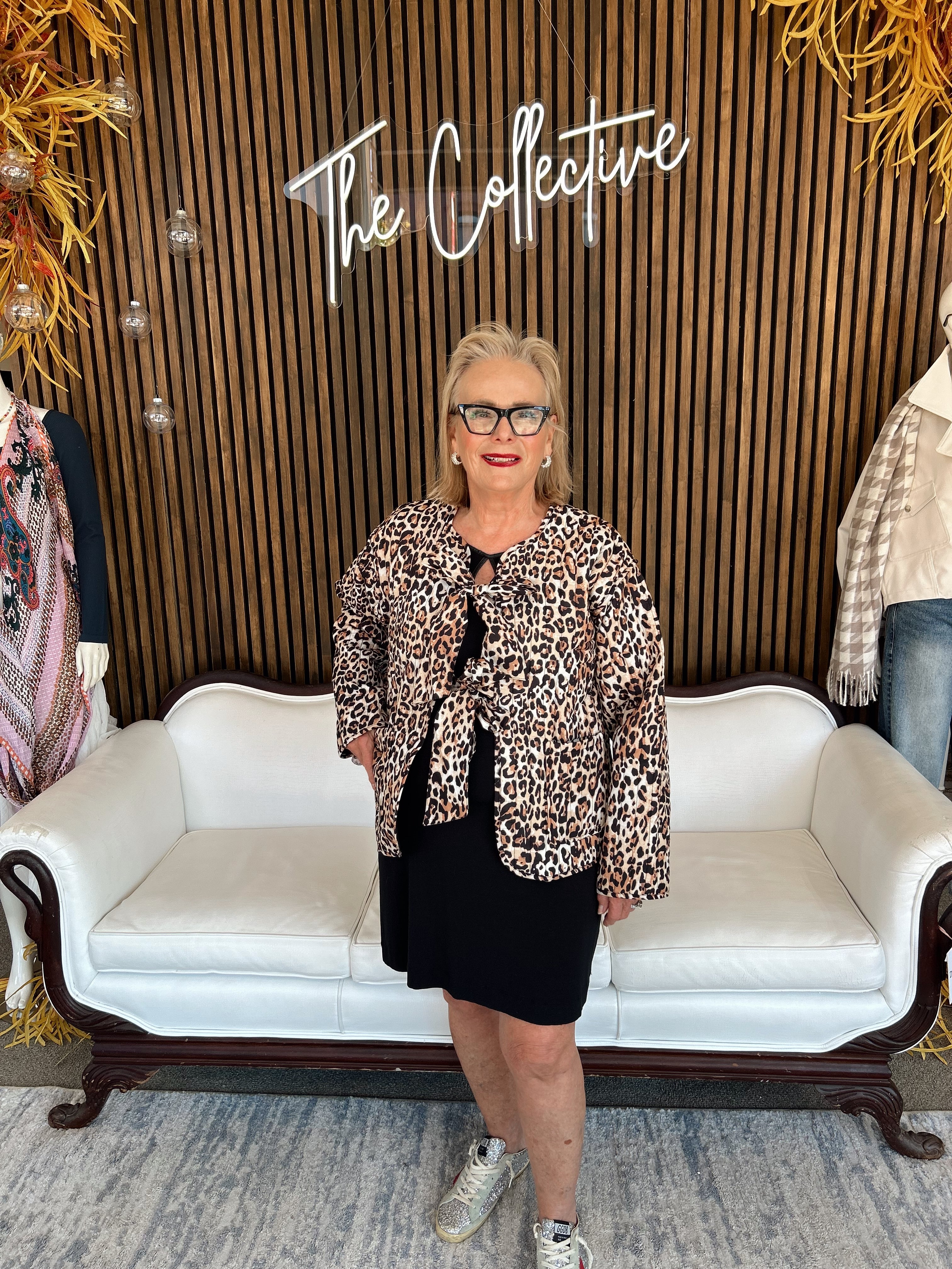 Leopard Quilted Bow Jacket