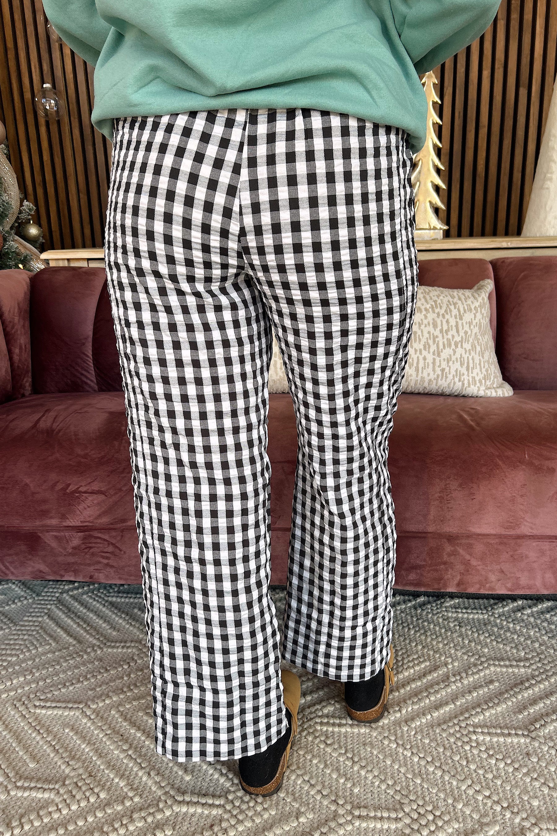 Gingham Pants- Black