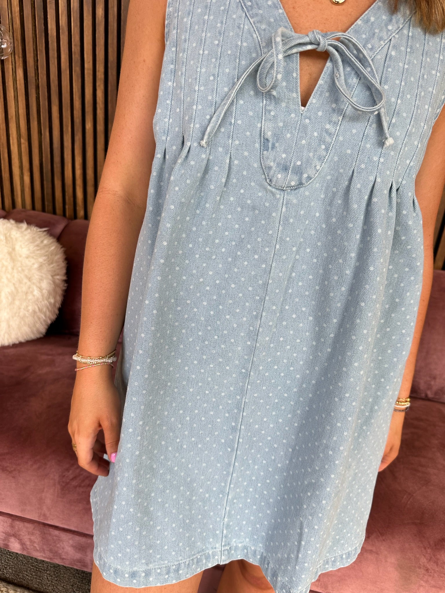 Dot Denim Dress