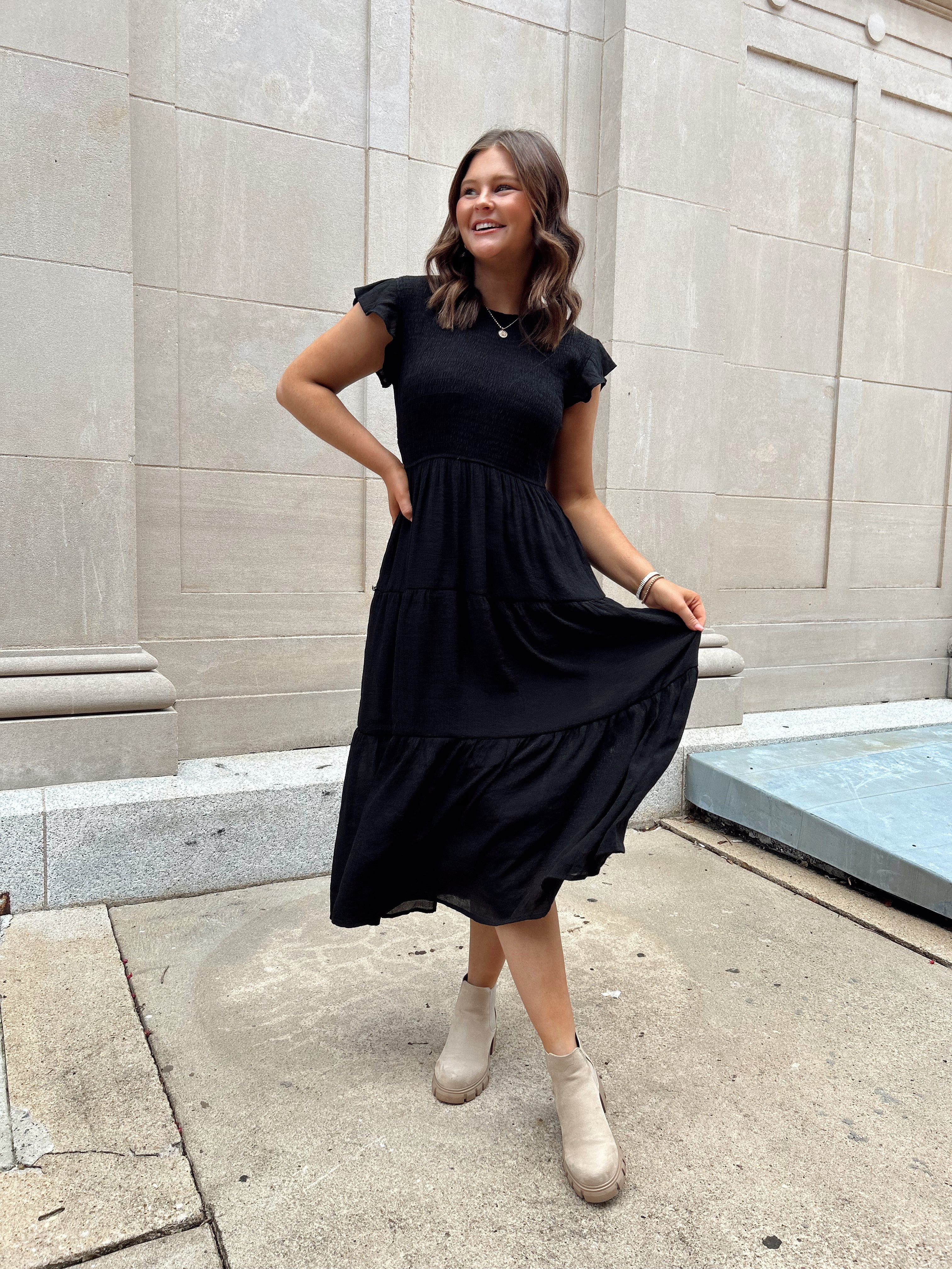 City Life Dress- Black (S-3X)