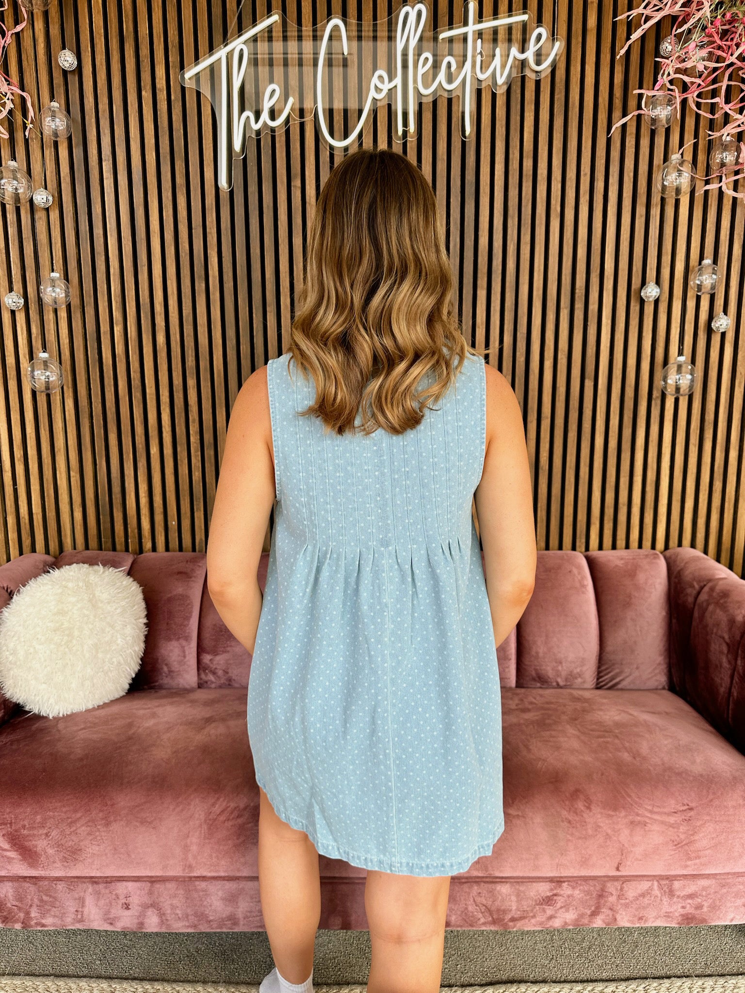 Dot Denim Dress