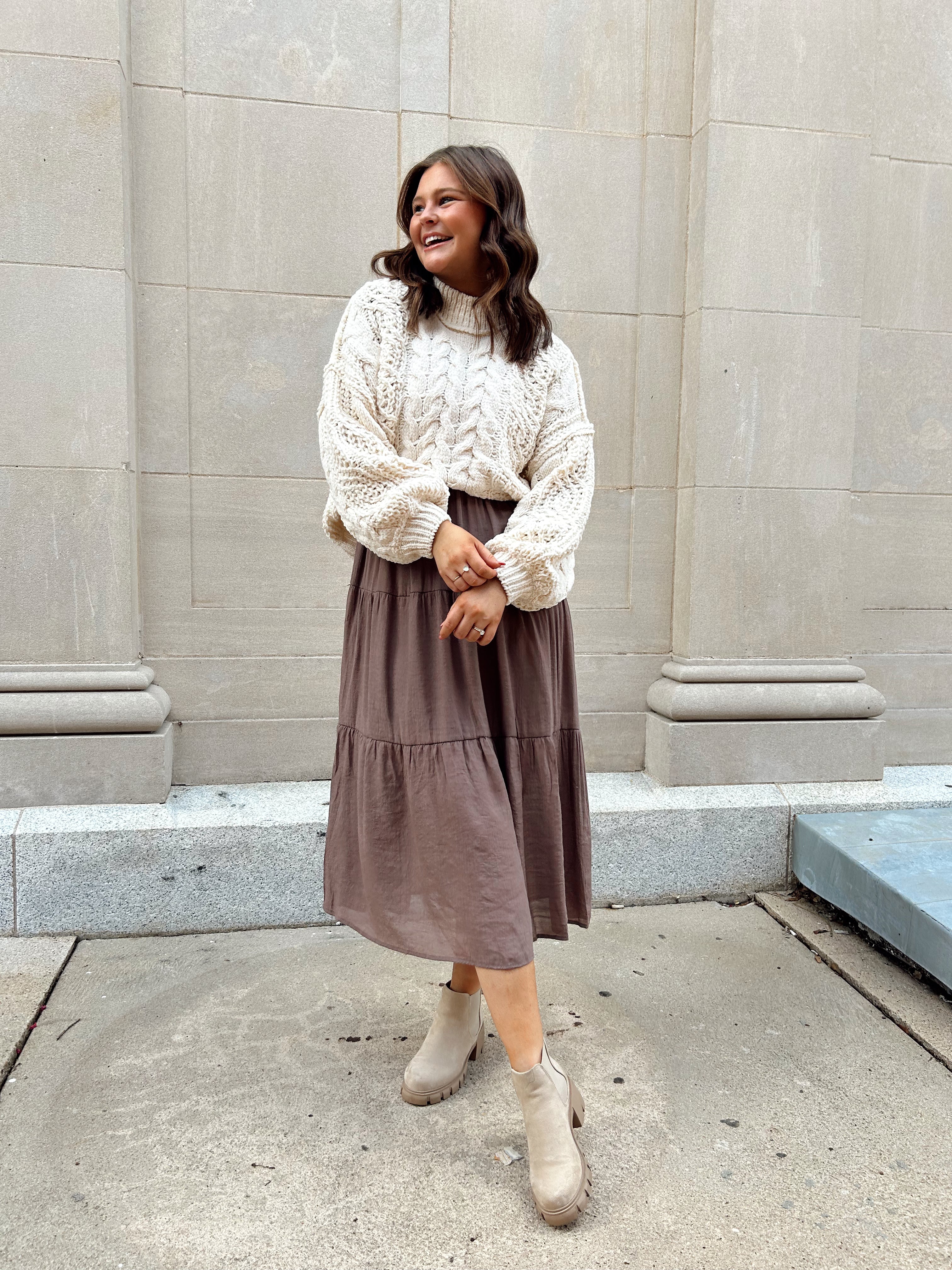 City Life Dress- Mocha (S-3X)