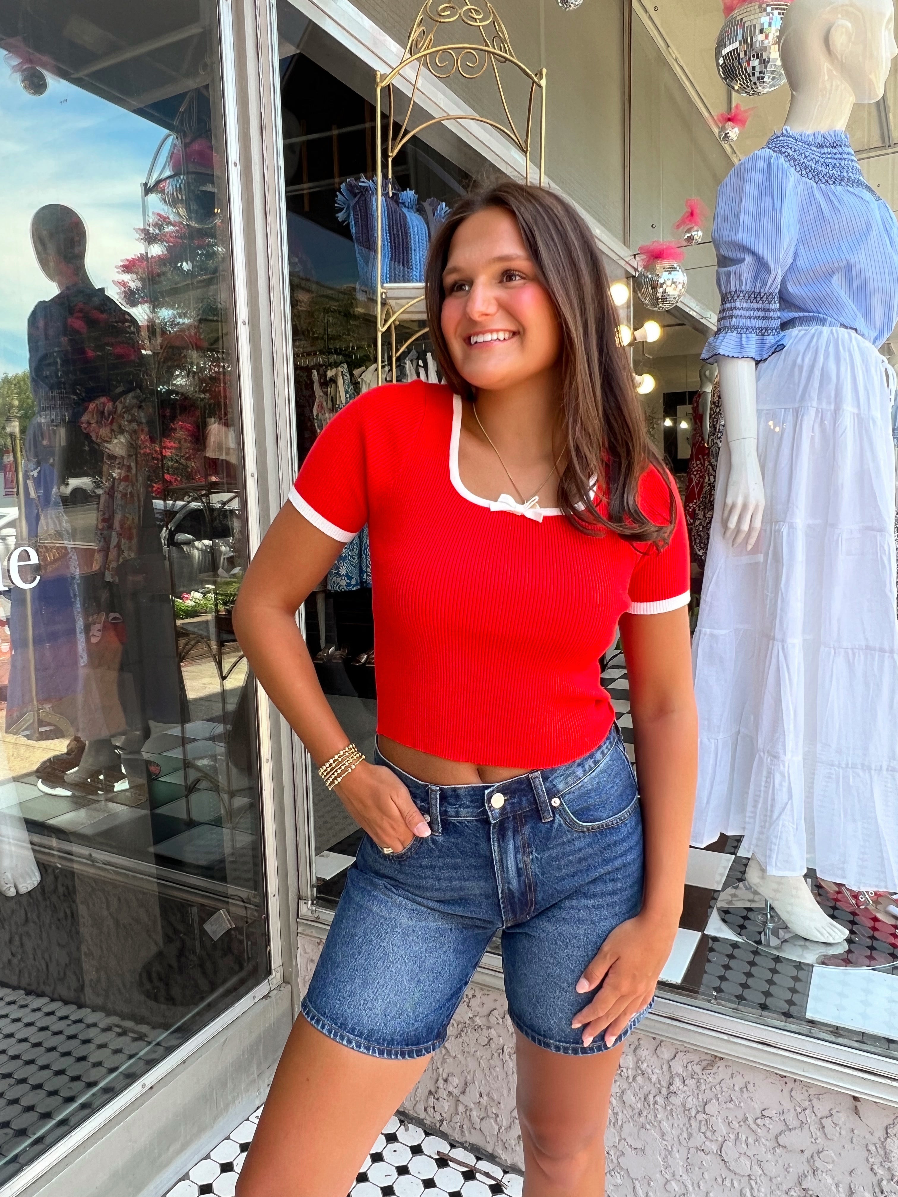 Bow Top- Red