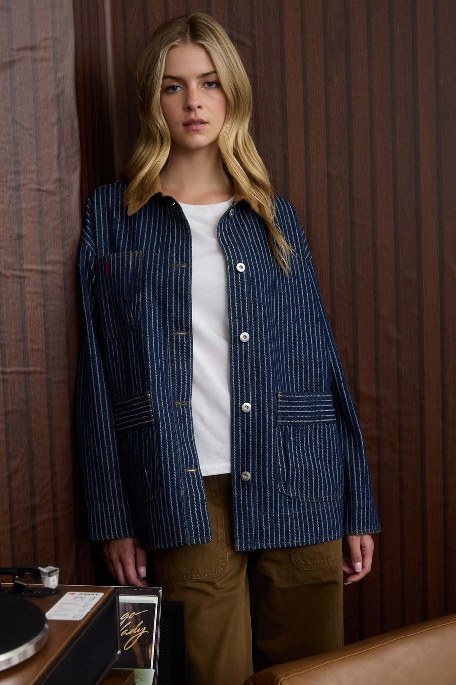 PREORDER: Stripe Corduroy Denim Jacket