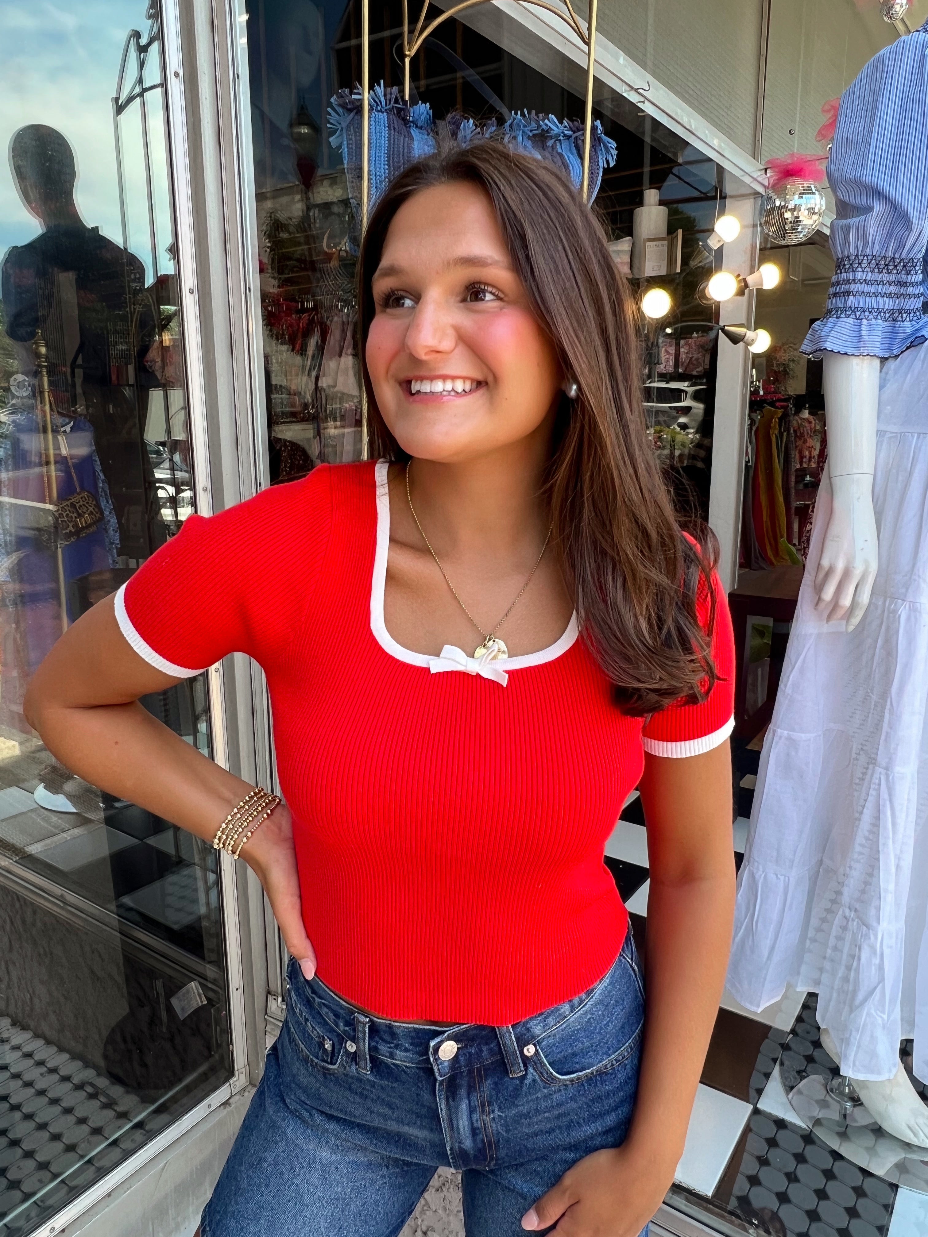 Bow Top- Red