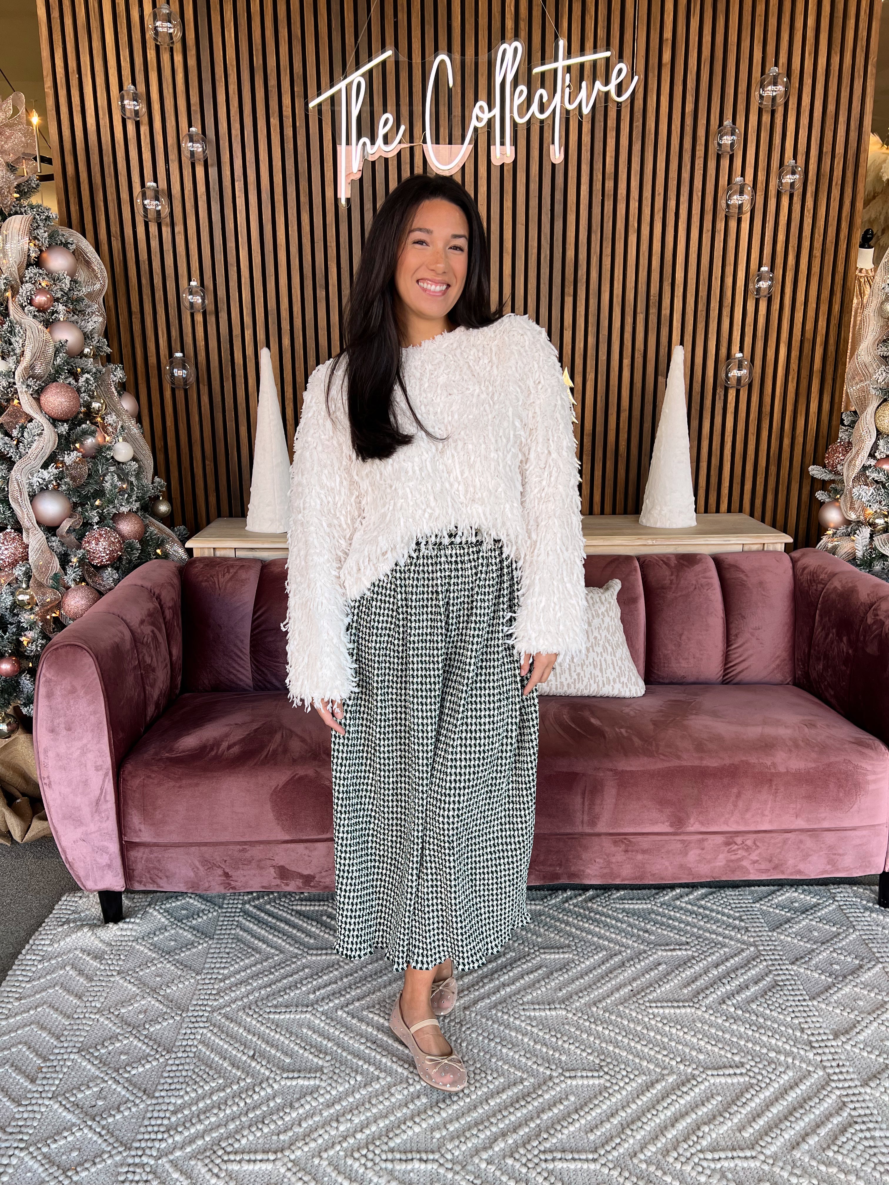 Check Print Maxi Skirt- Green