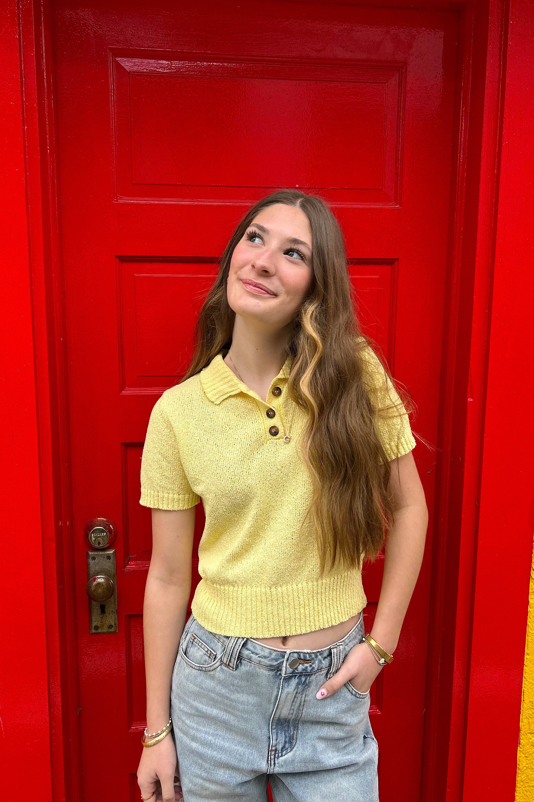 Yellow Collared Top