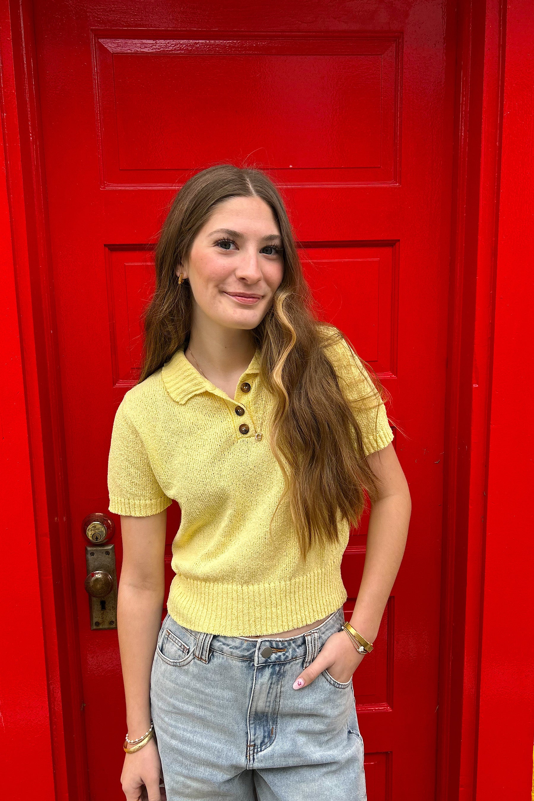 Yellow Collared Top