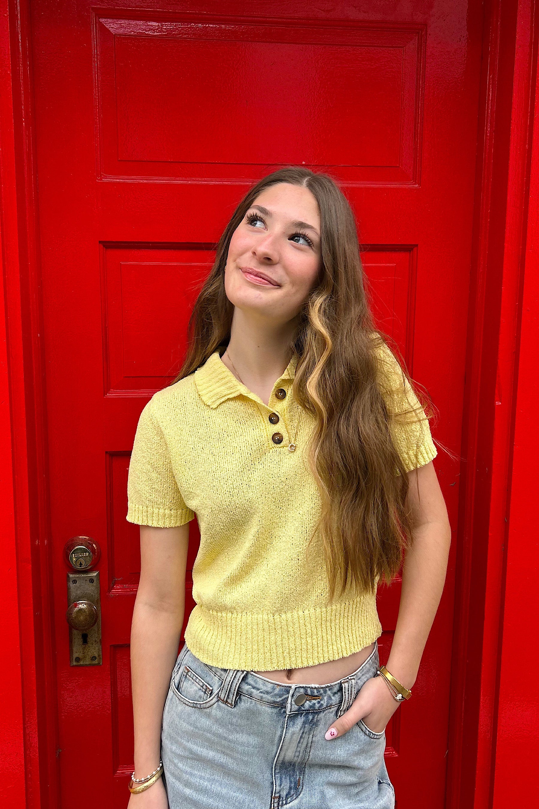 Yellow Collared Top