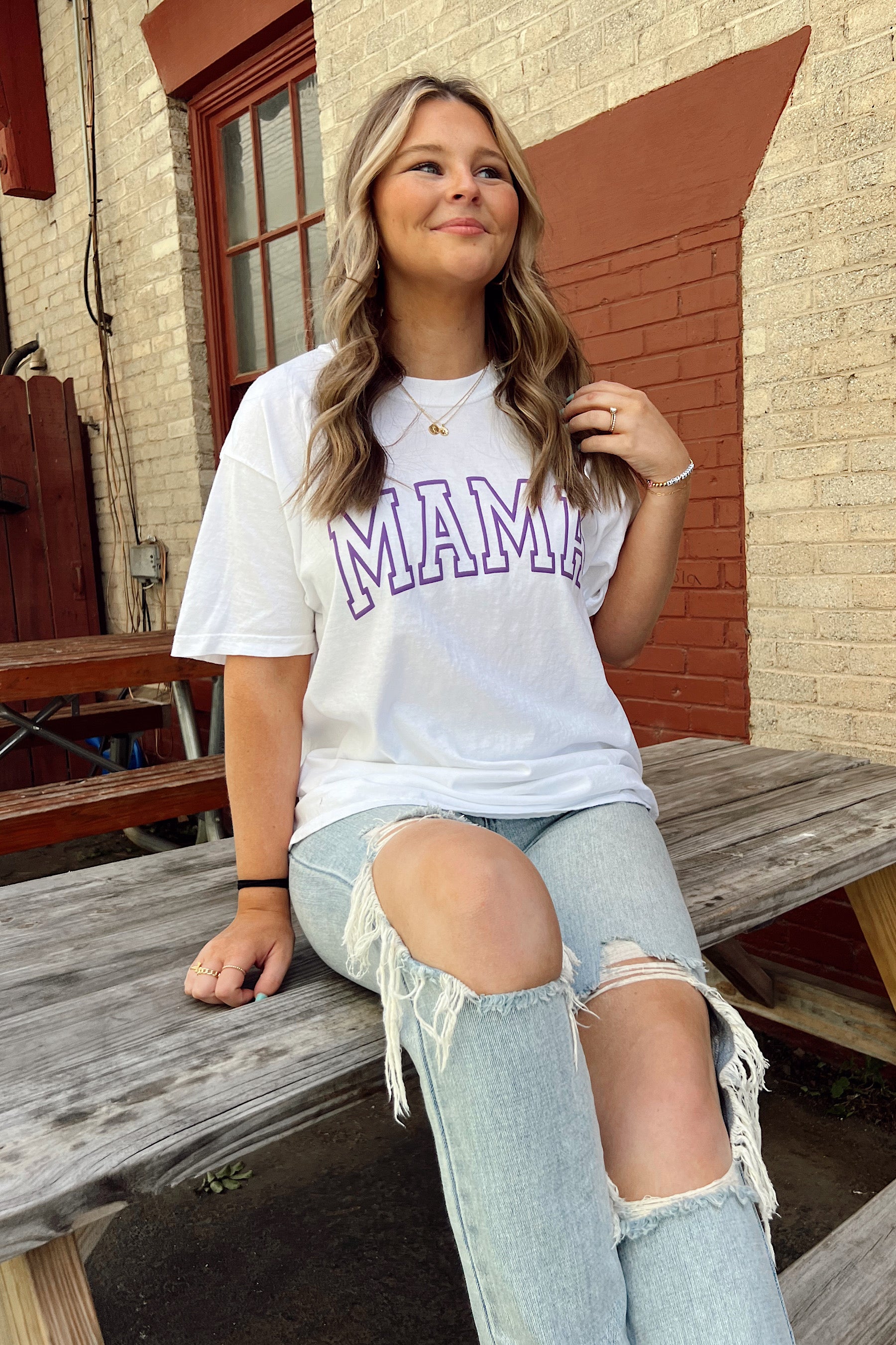 BJB Customs: Mama Puff Print Tee- White