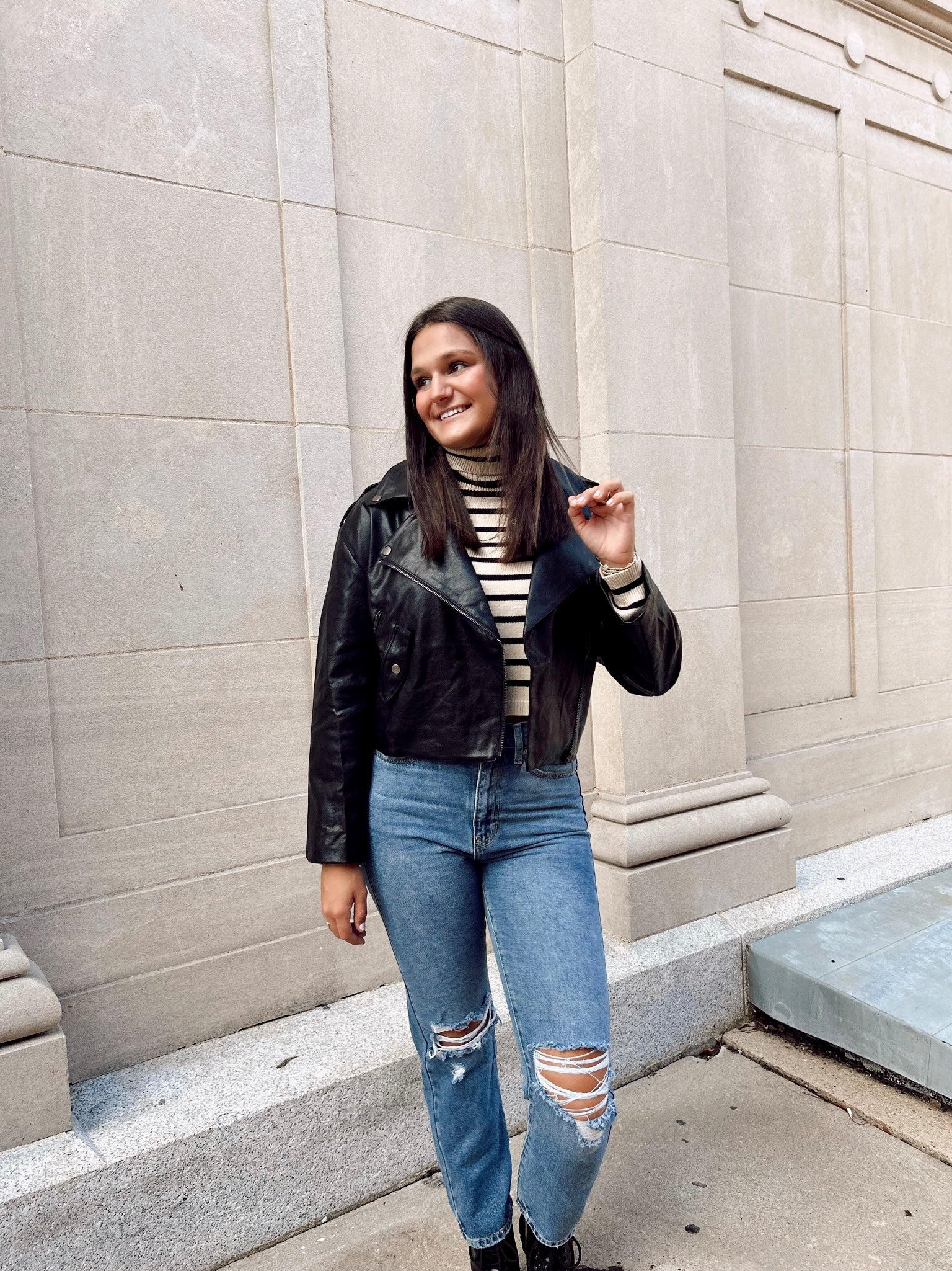 Current Times Leather Jacket