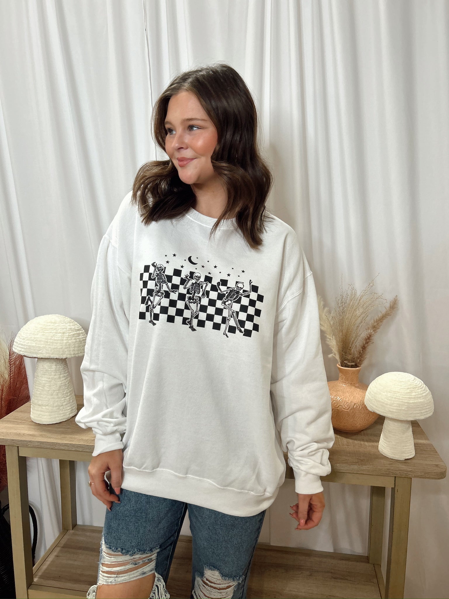 BJB Customs: Checkered Skeletons Sweatshirt