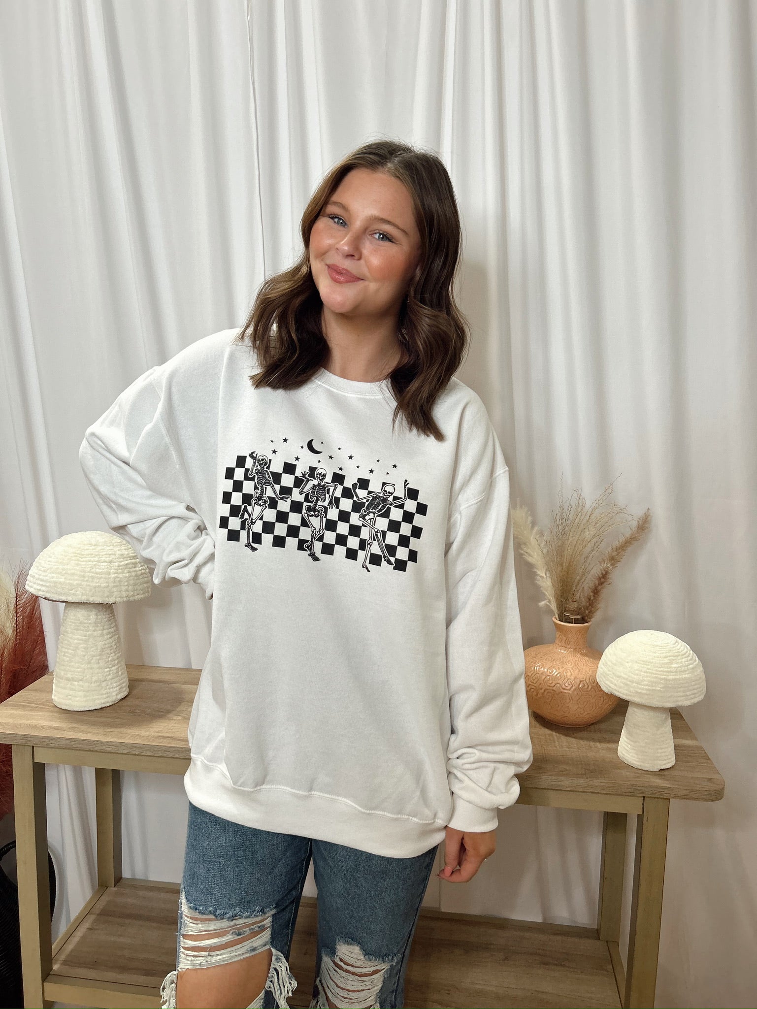 BJB Customs: Checkered Skeletons Sweatshirt