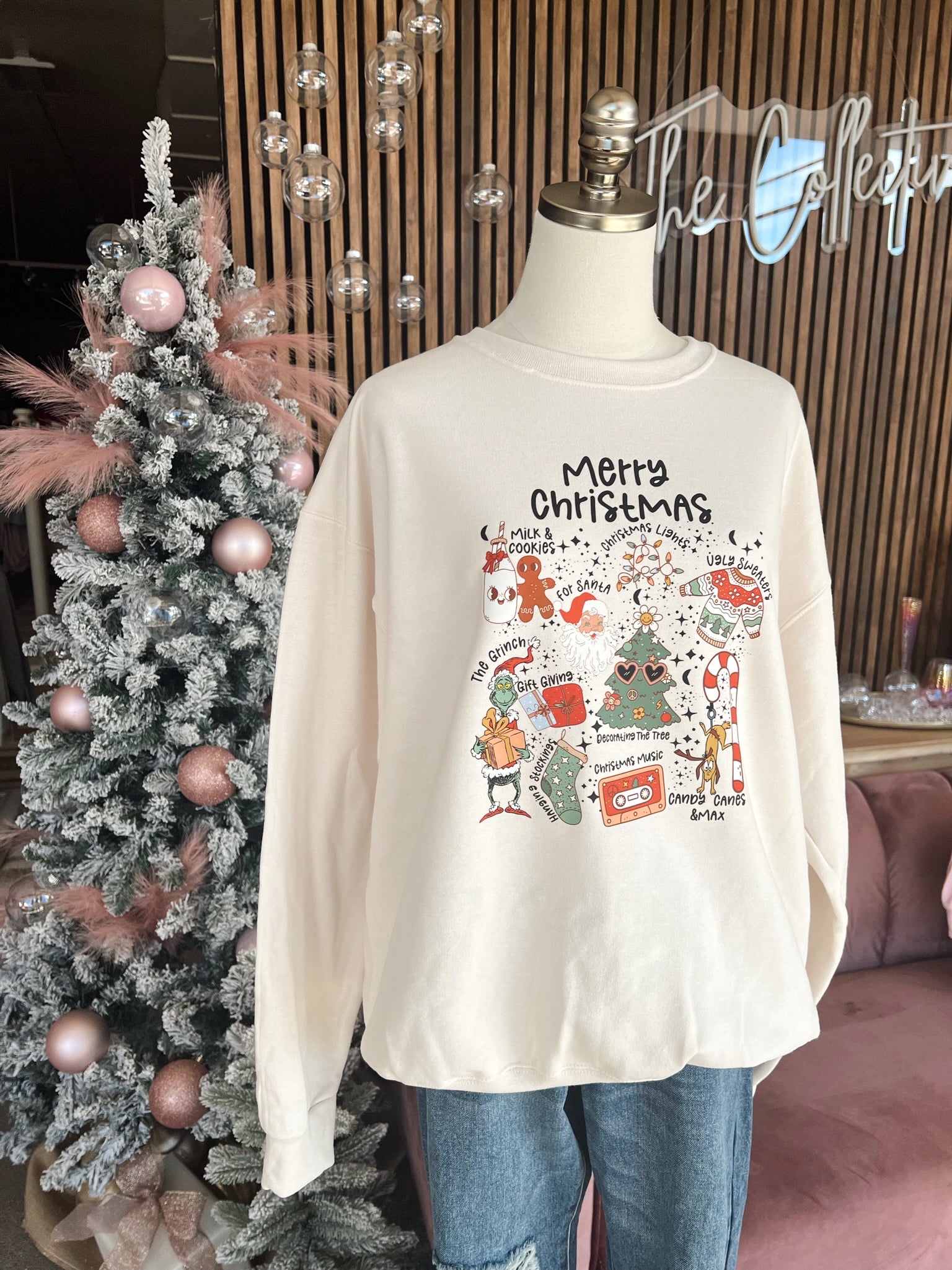 Customs: Merry Christmas Doodles Sweatshirt