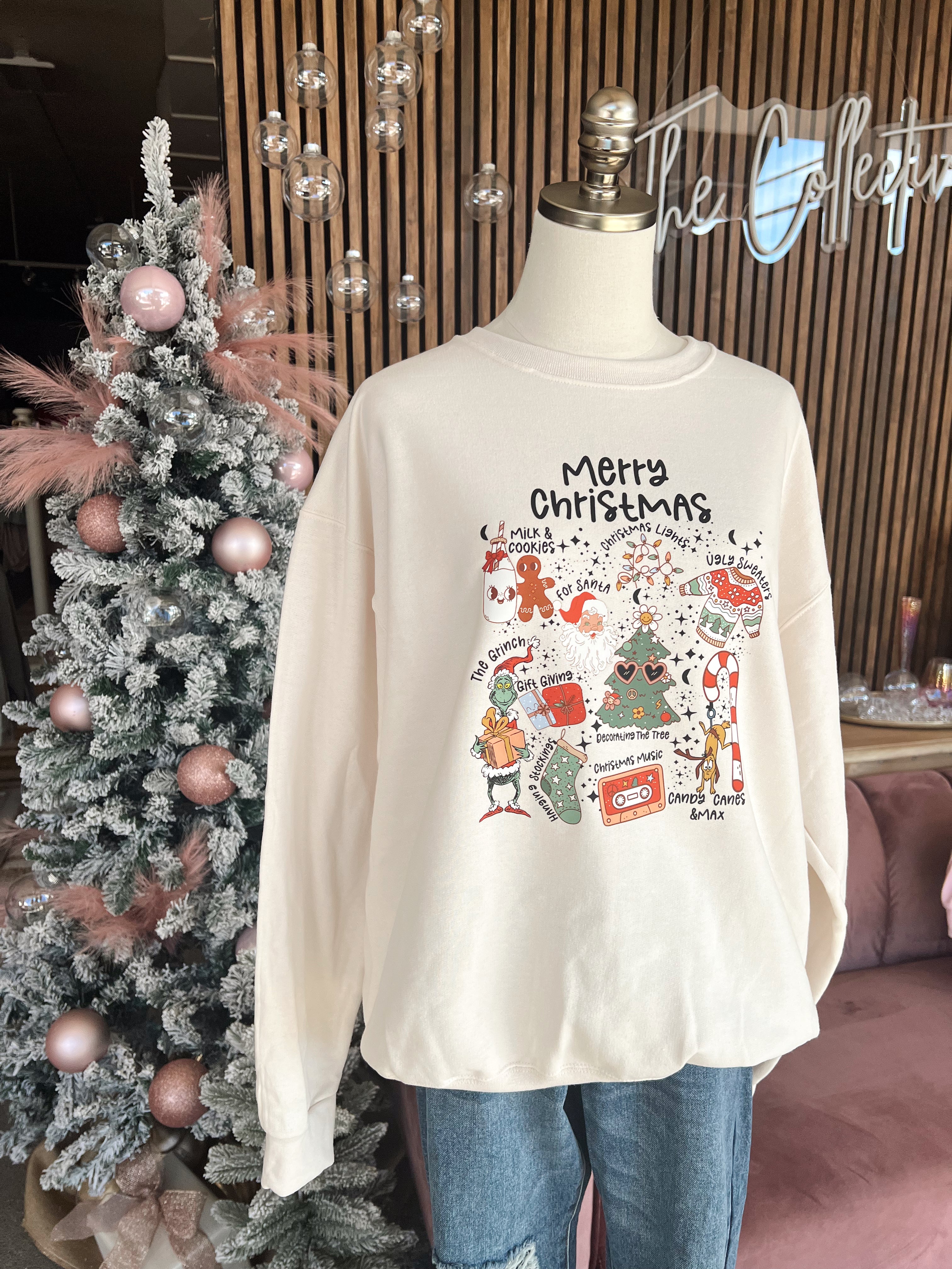 Customs: Merry Christmas Doodles Sweatshirt