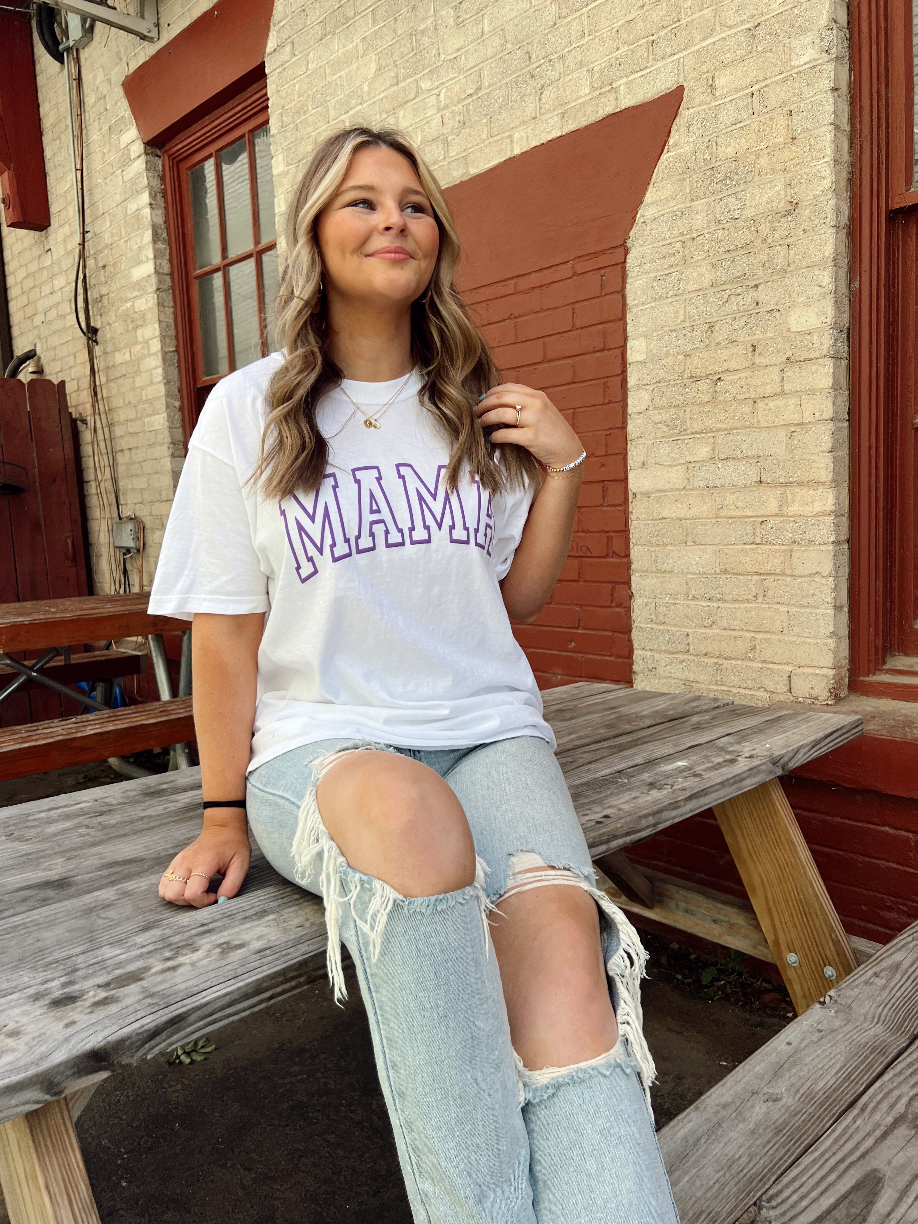 BJB Customs: Mama Puff Print Tee- White