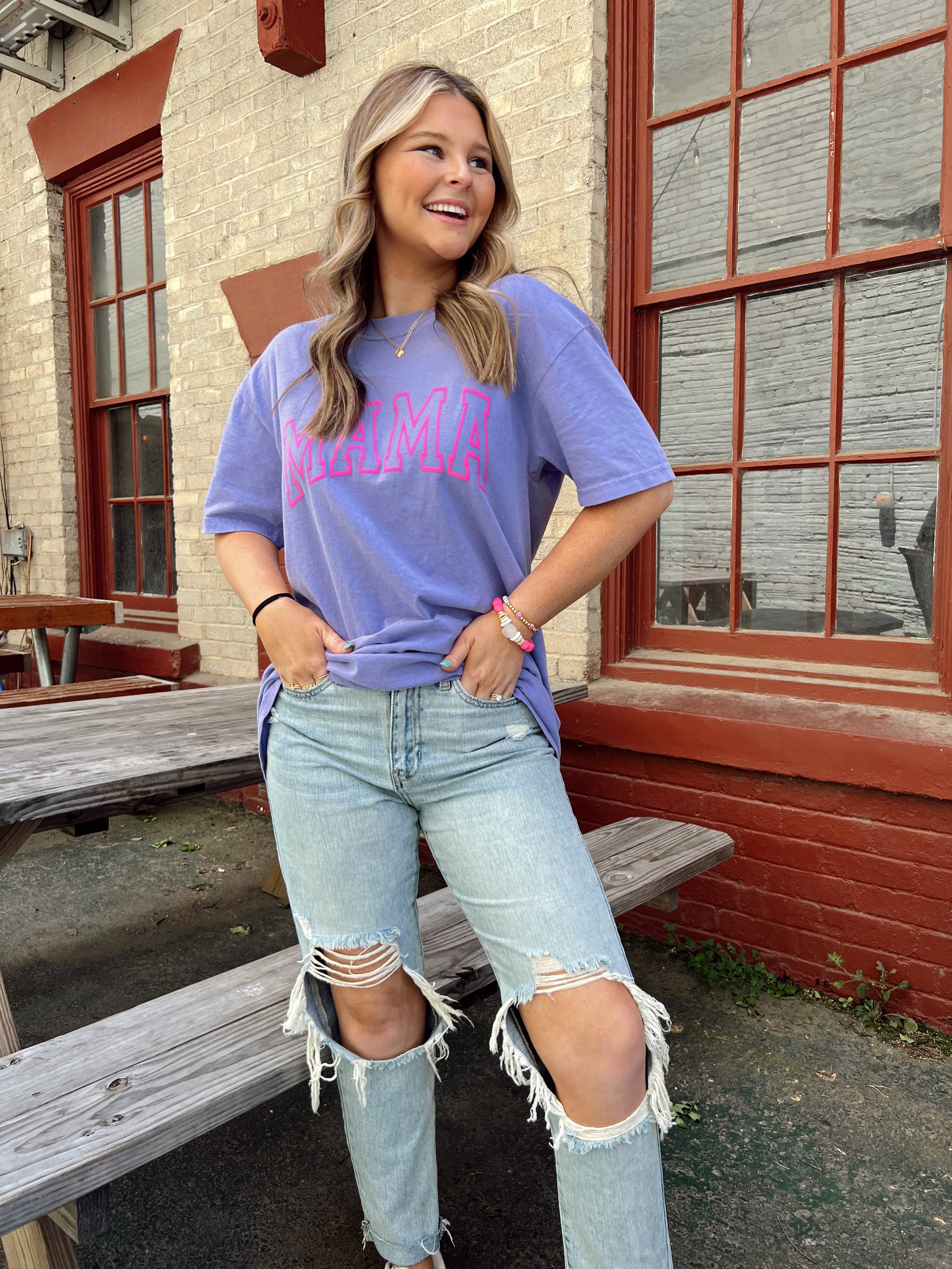 BJB Customs: Mama Puff Print Tee- Purple