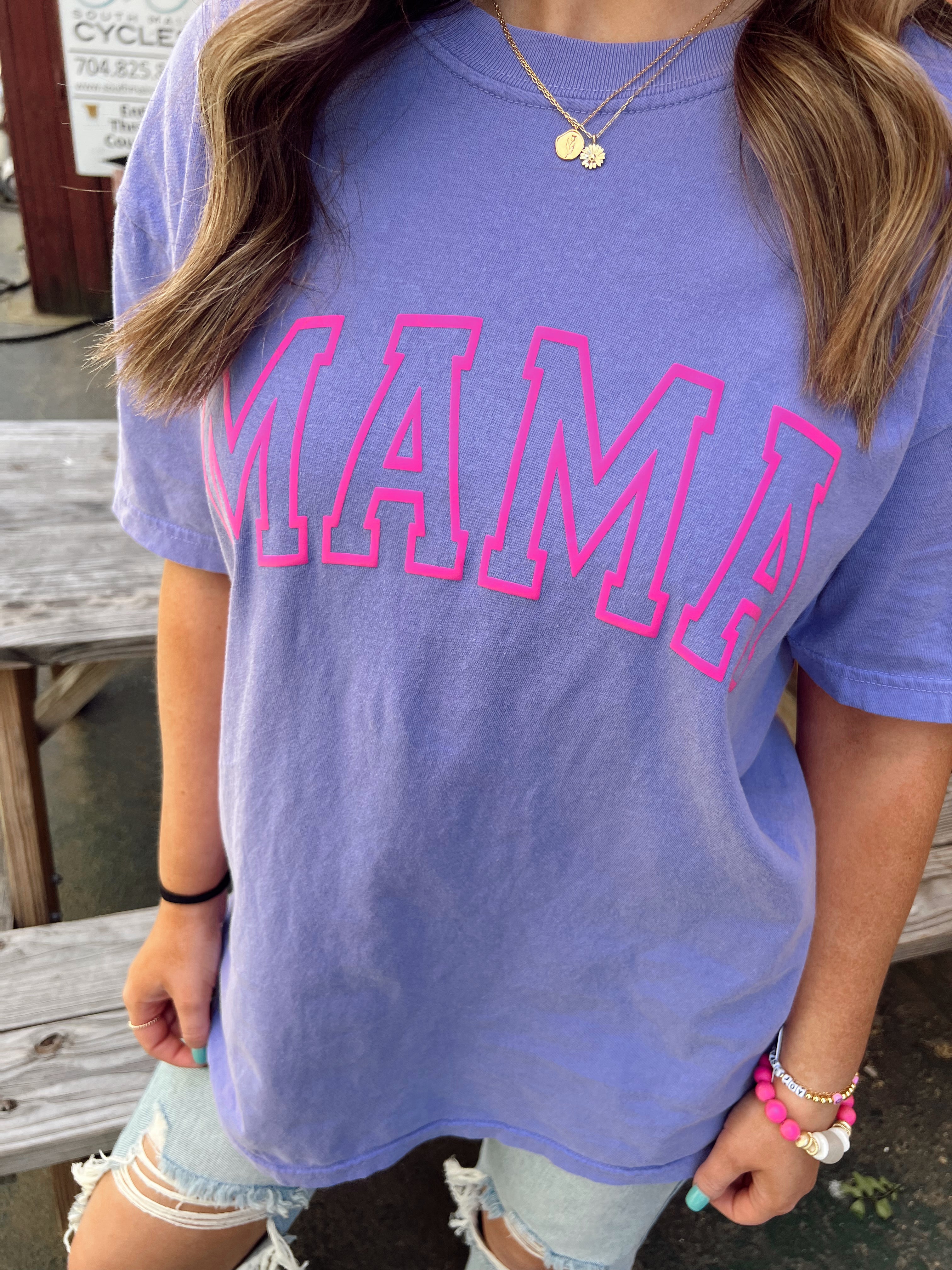 BJB Customs: Mama Puff Print Tee- Purple