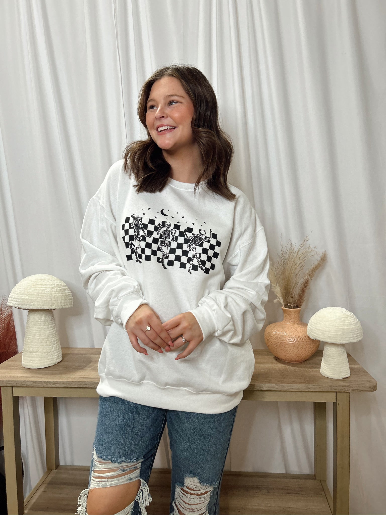 BJB Customs: Checkered Skeletons Sweatshirt