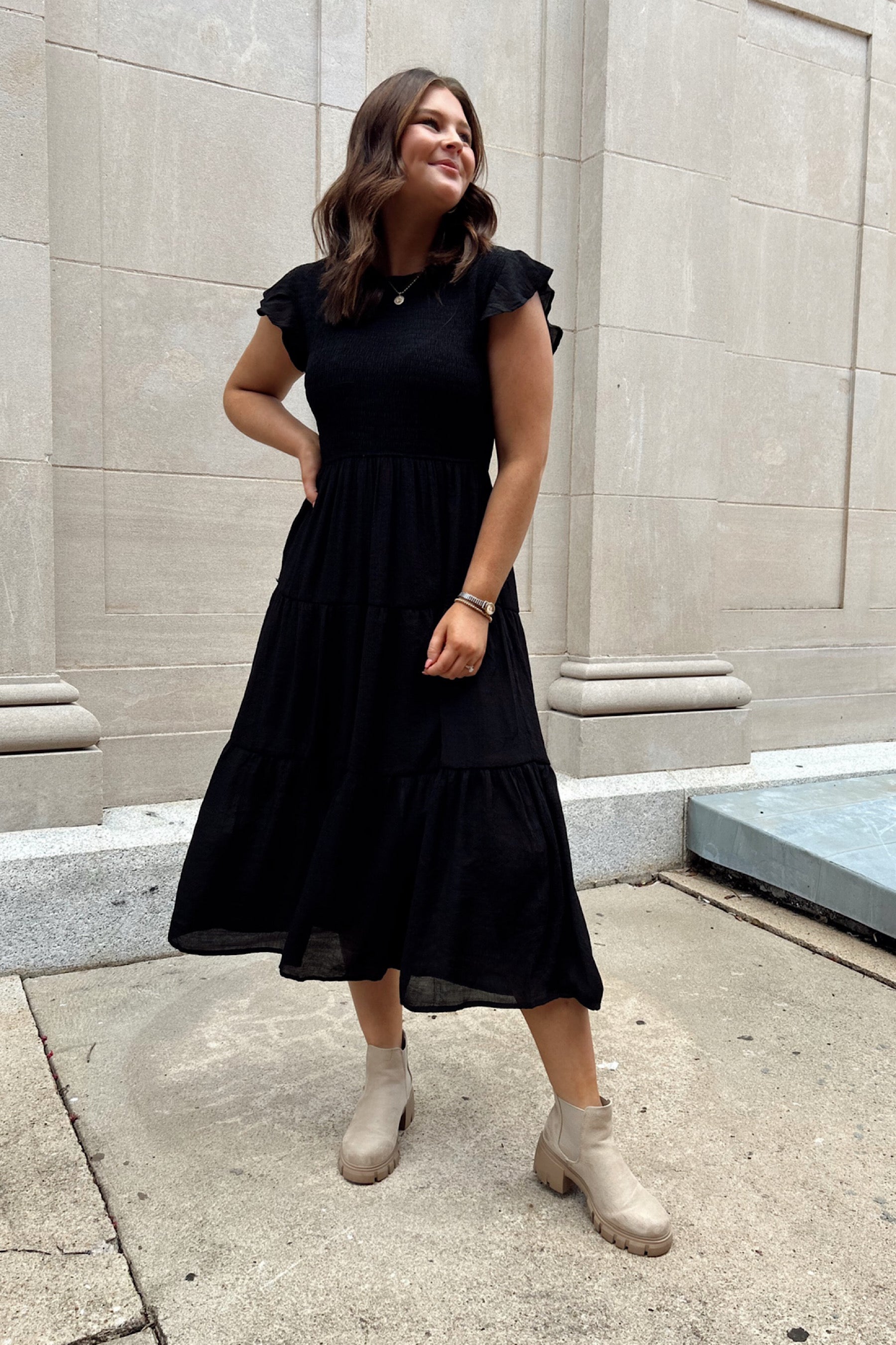 City Life Dress- Black (S-3X)