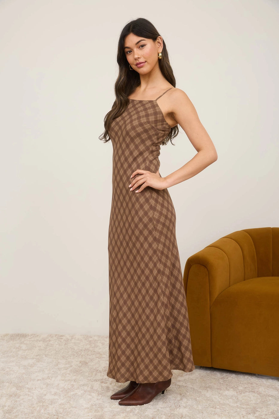 Plaid Midi Dress