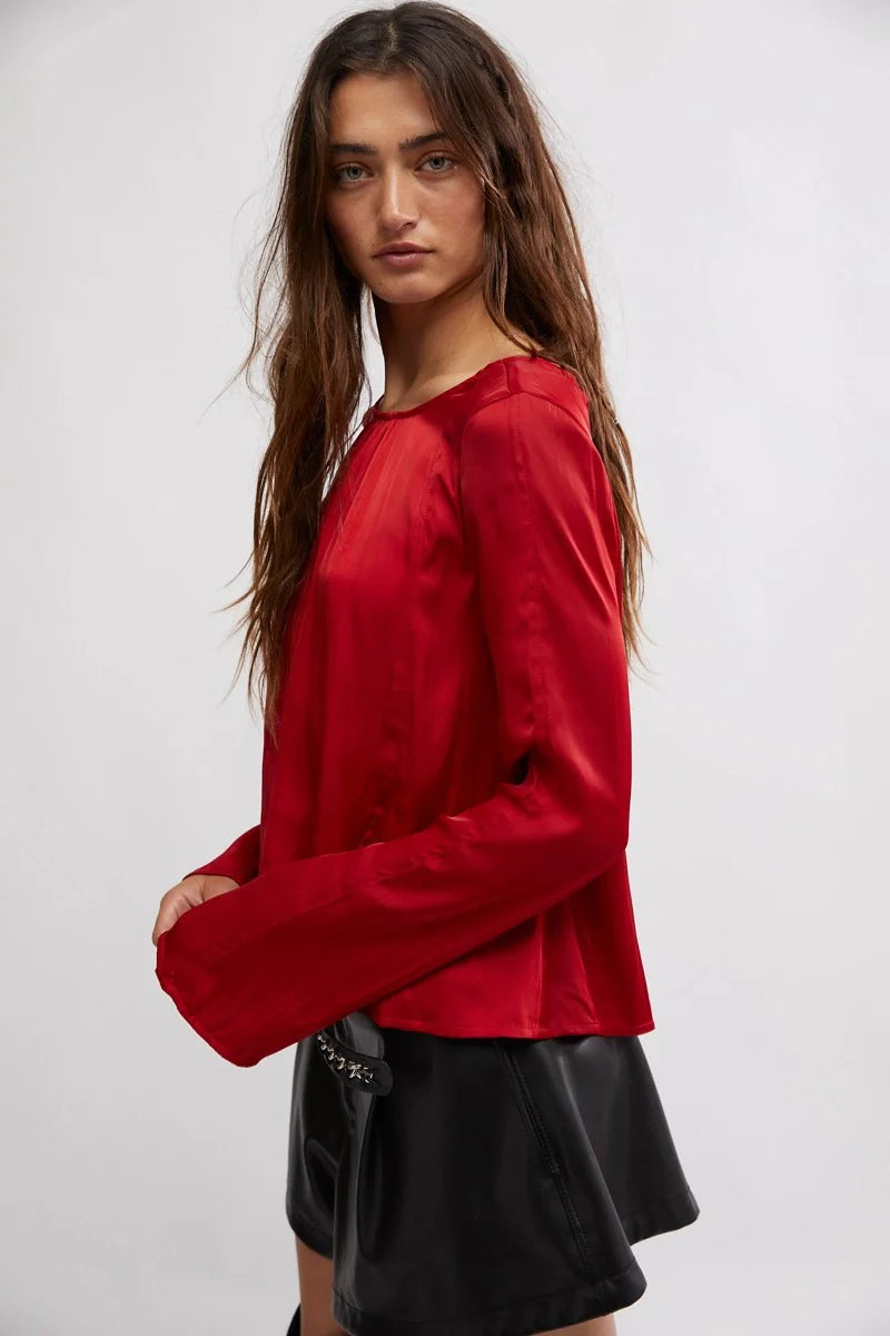 FREE PEOPLE: Arabella Blouse- Rubies