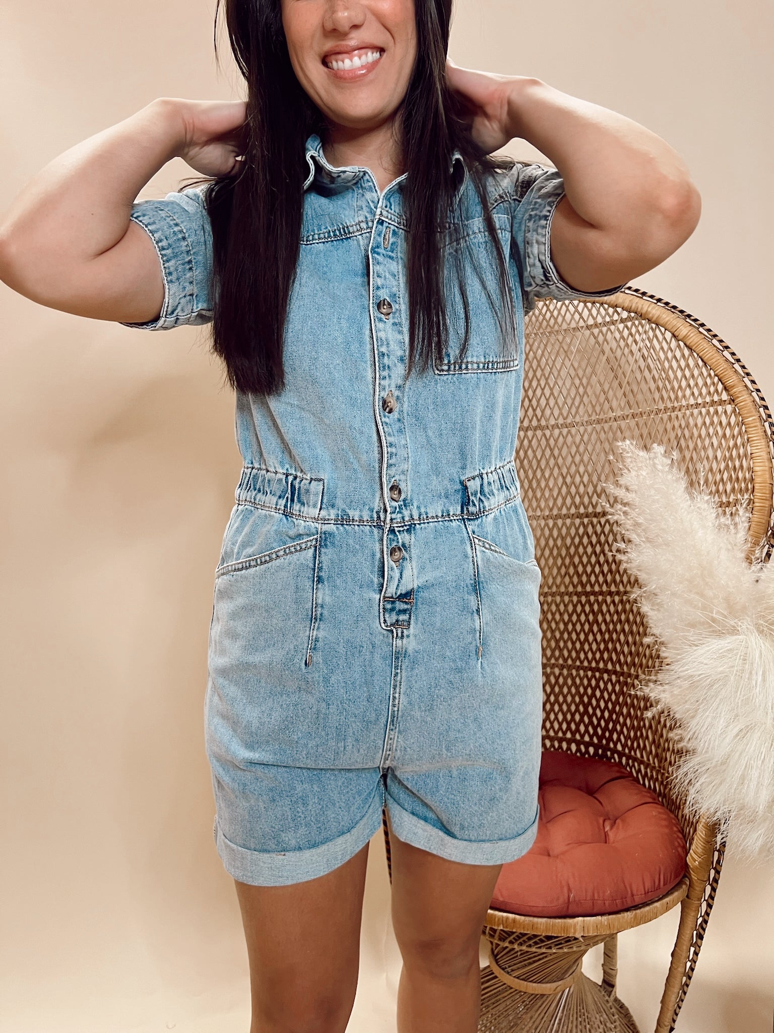 Denim Utility Romper