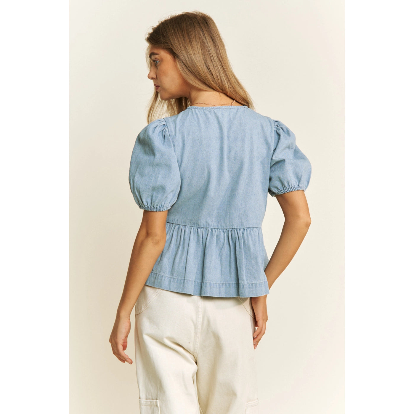 Denim Bow Top
