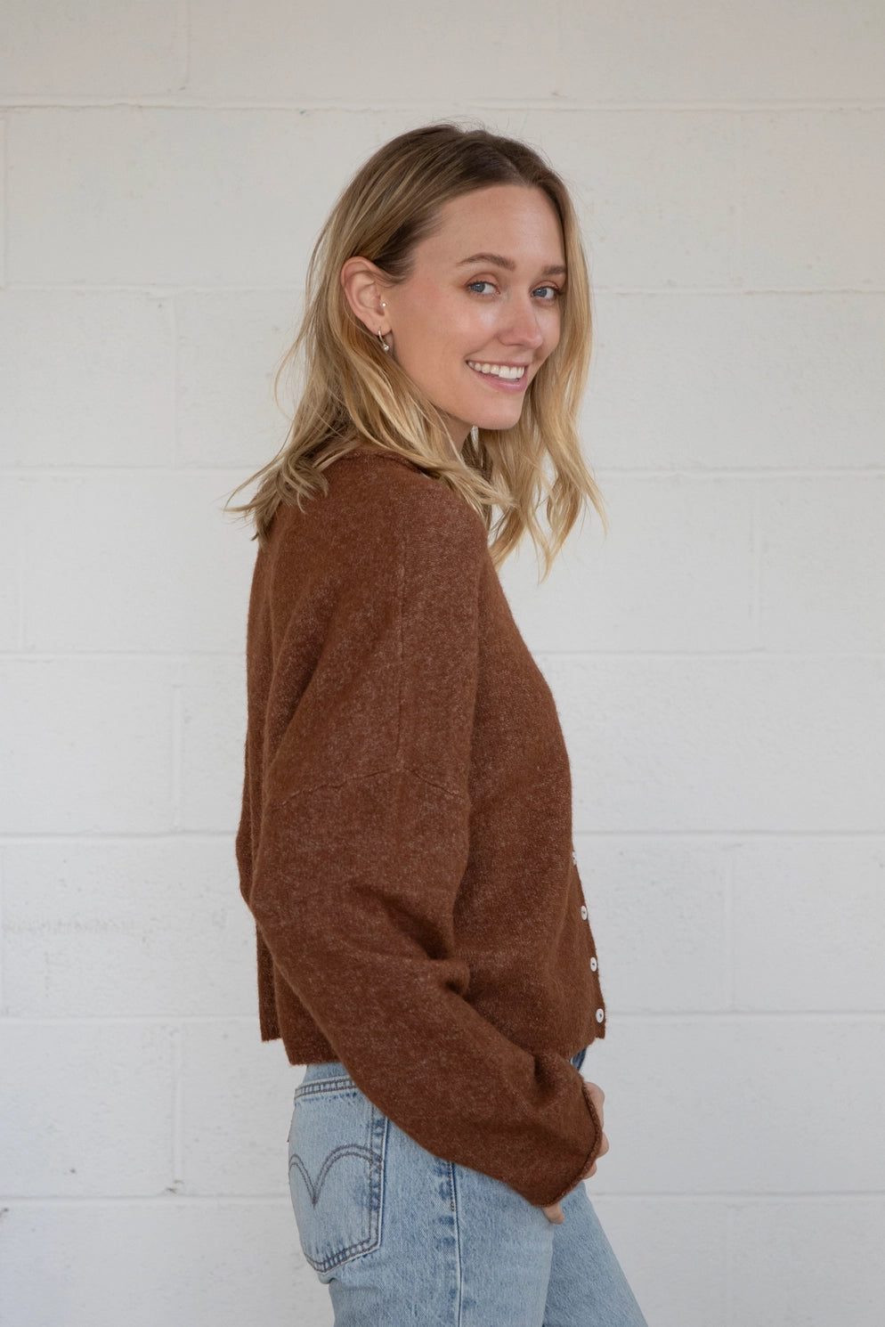 Core Cardigan- Brown