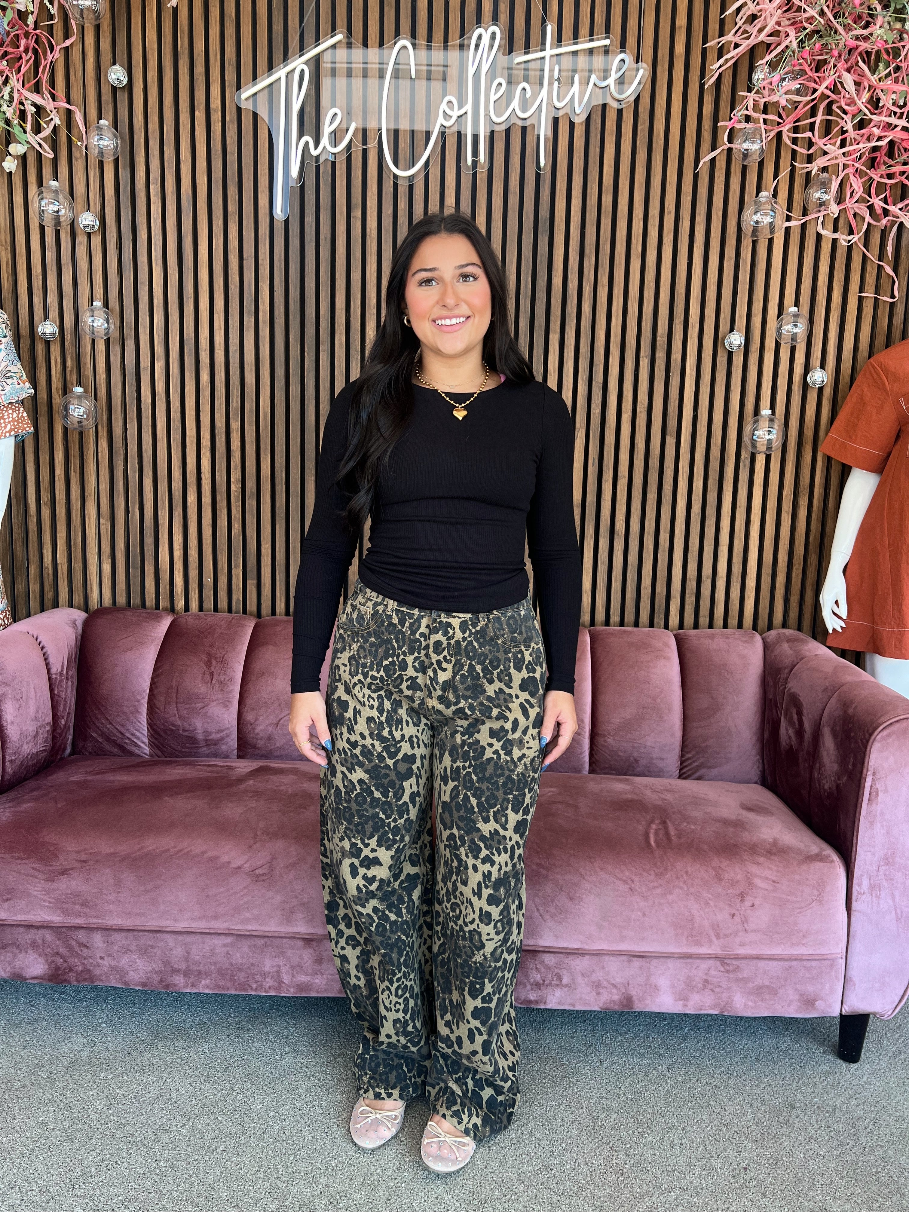 Leopard Barrel Jeans