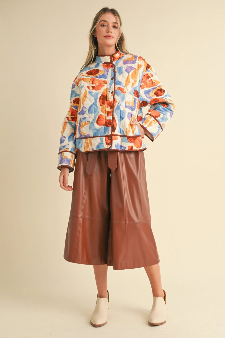 Quilted Jacket- Dusty Blue