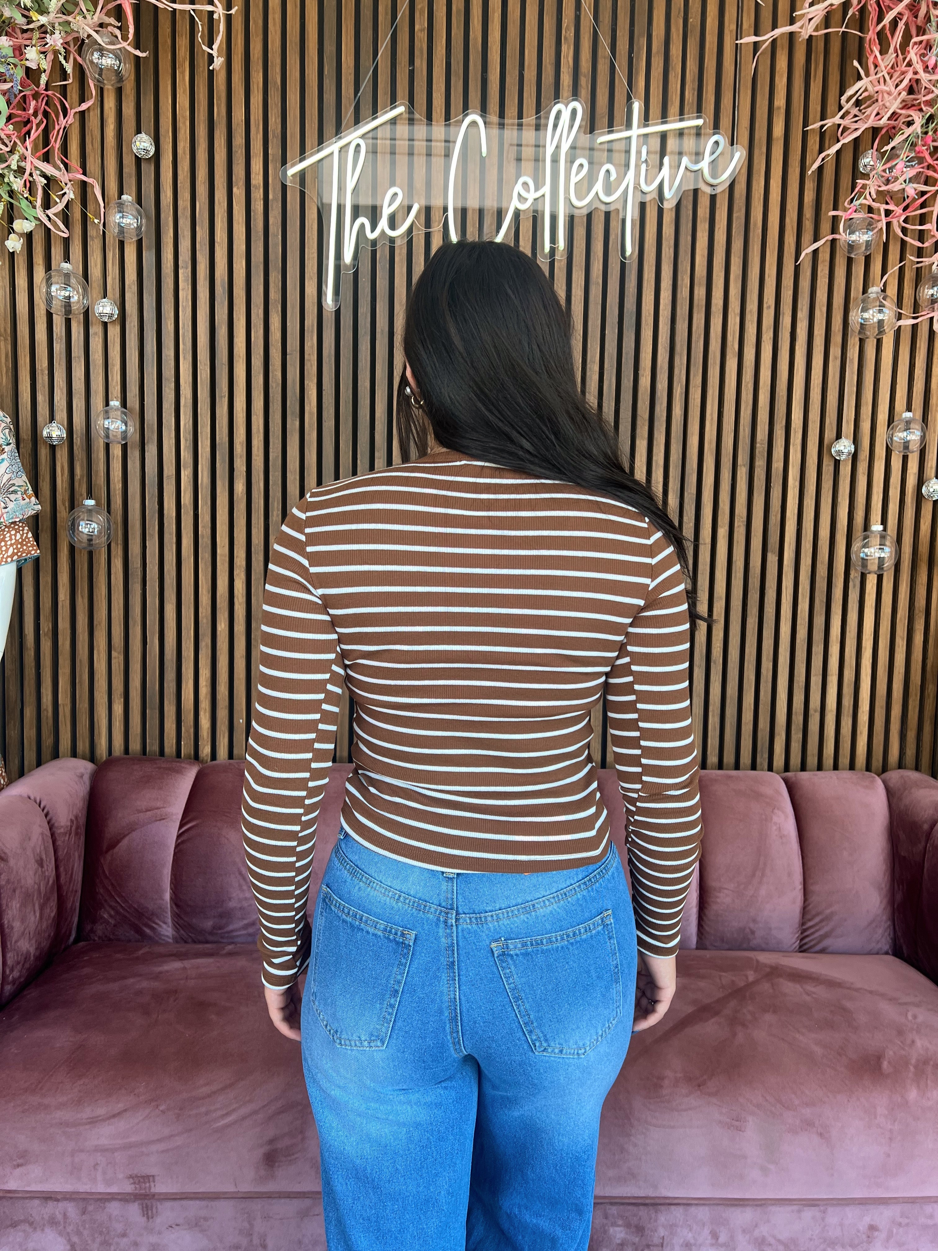 Stripes Top- Brown