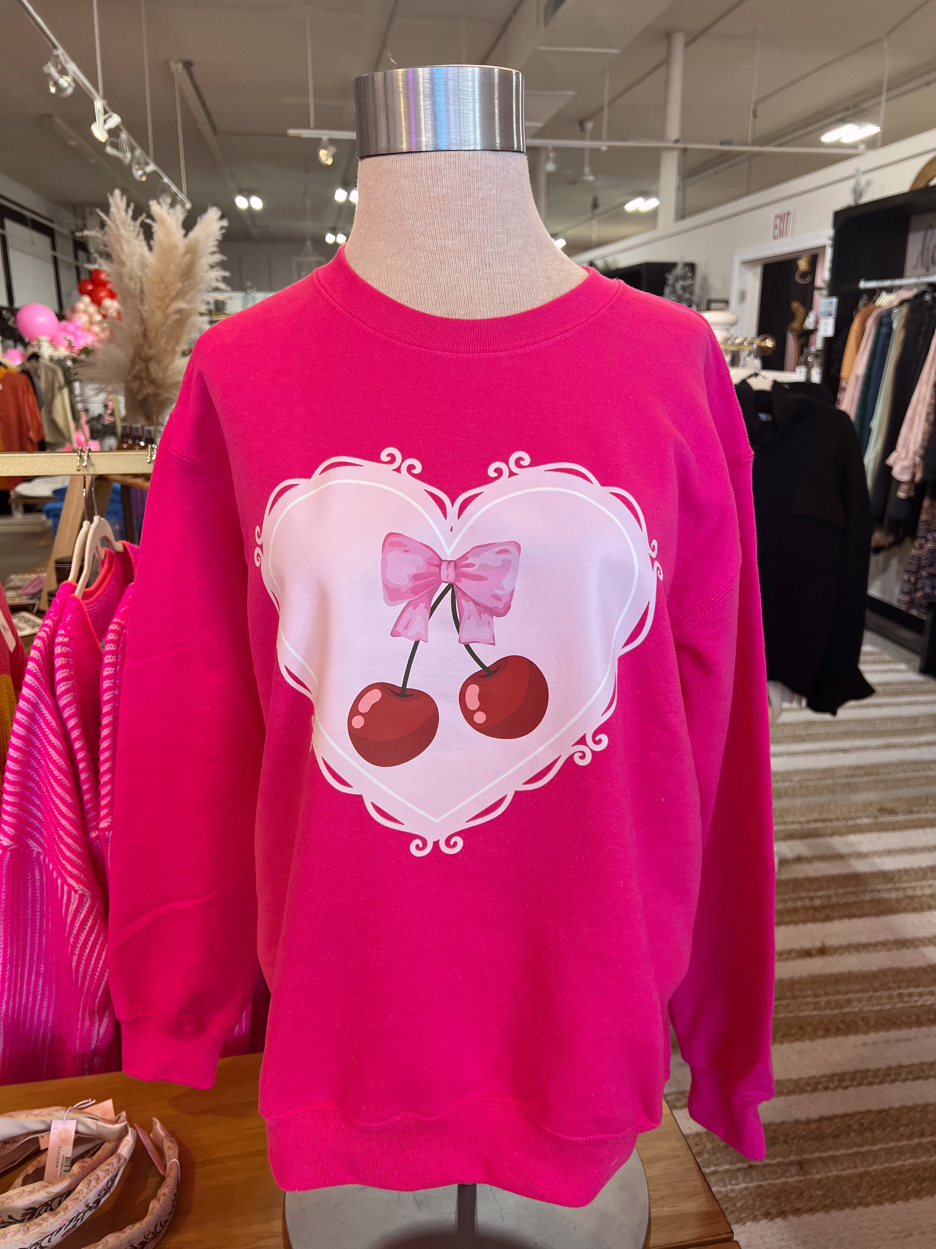 BJB Customs: Cherry Heart Sweatshirt