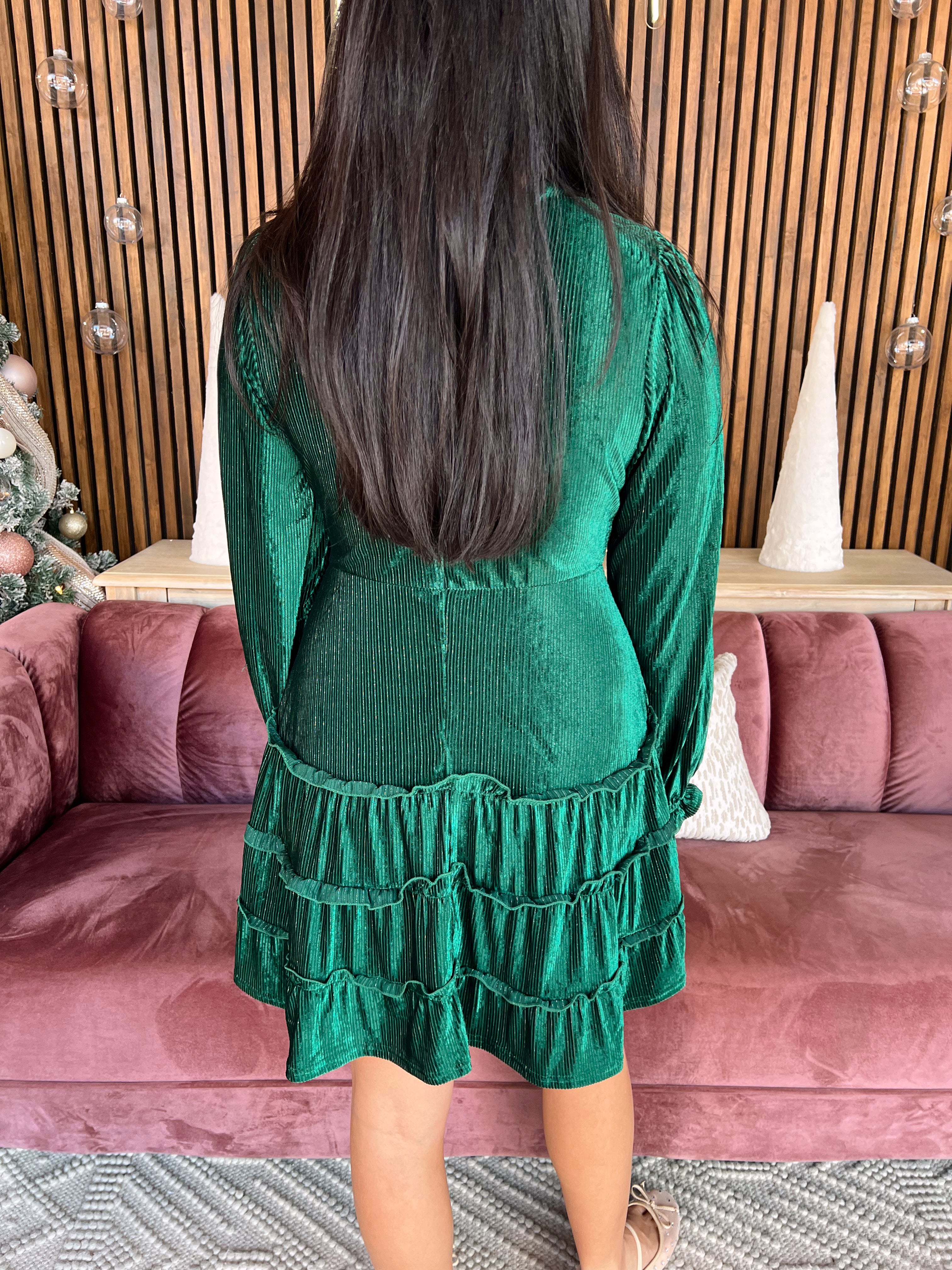 Green Velvet Dress