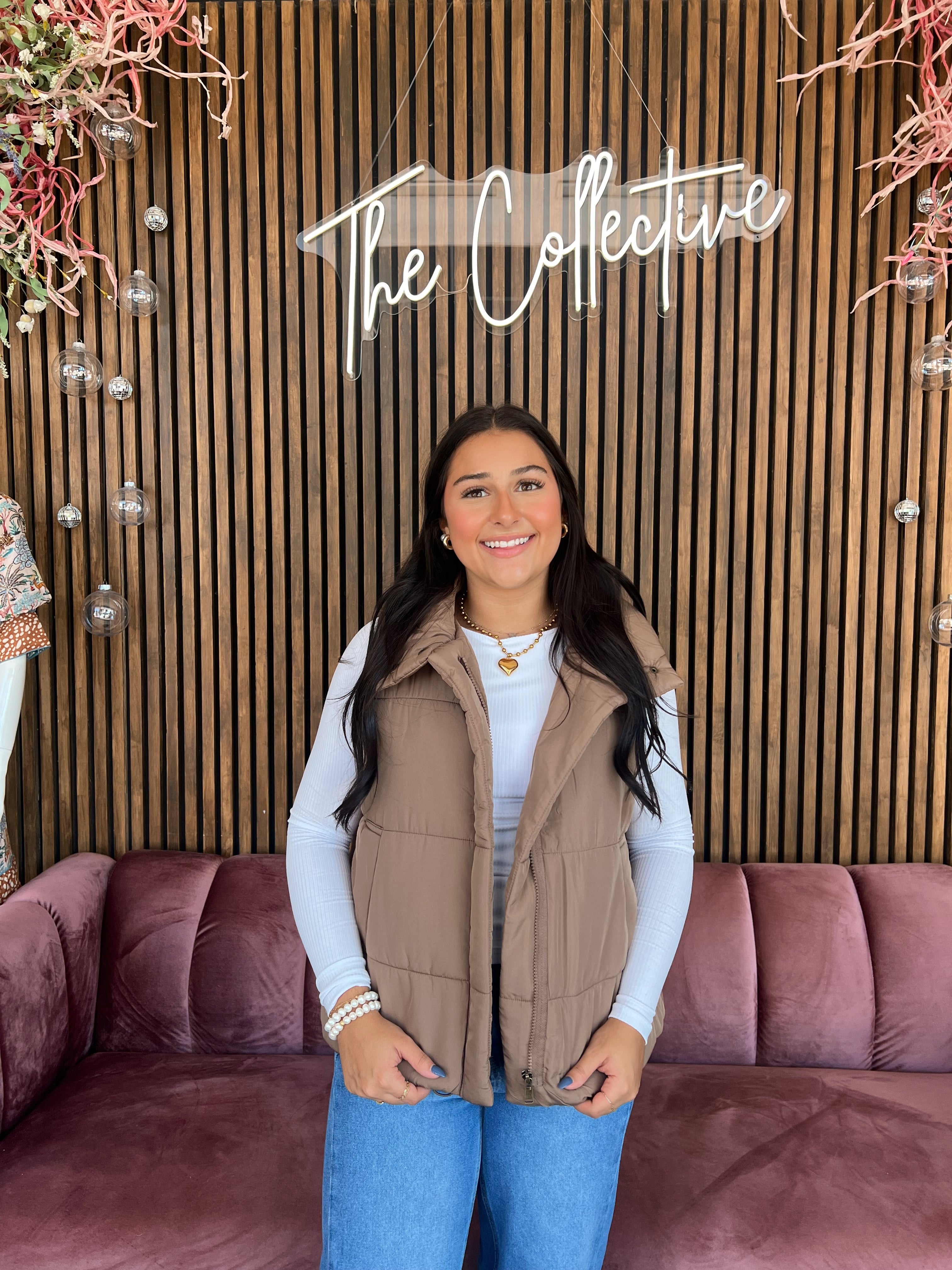 Puffer Vest- Tan