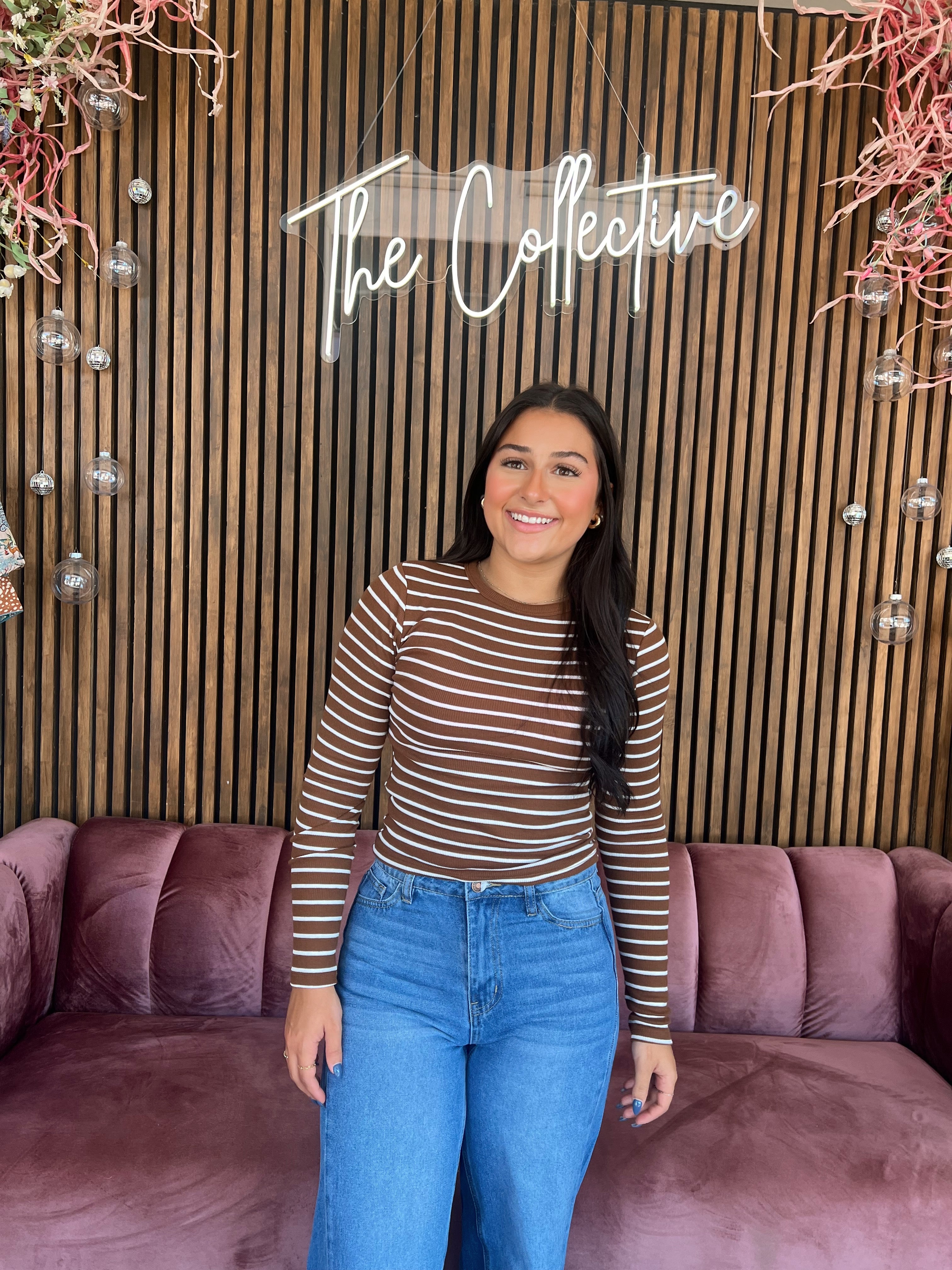 Stripes Top- Brown
