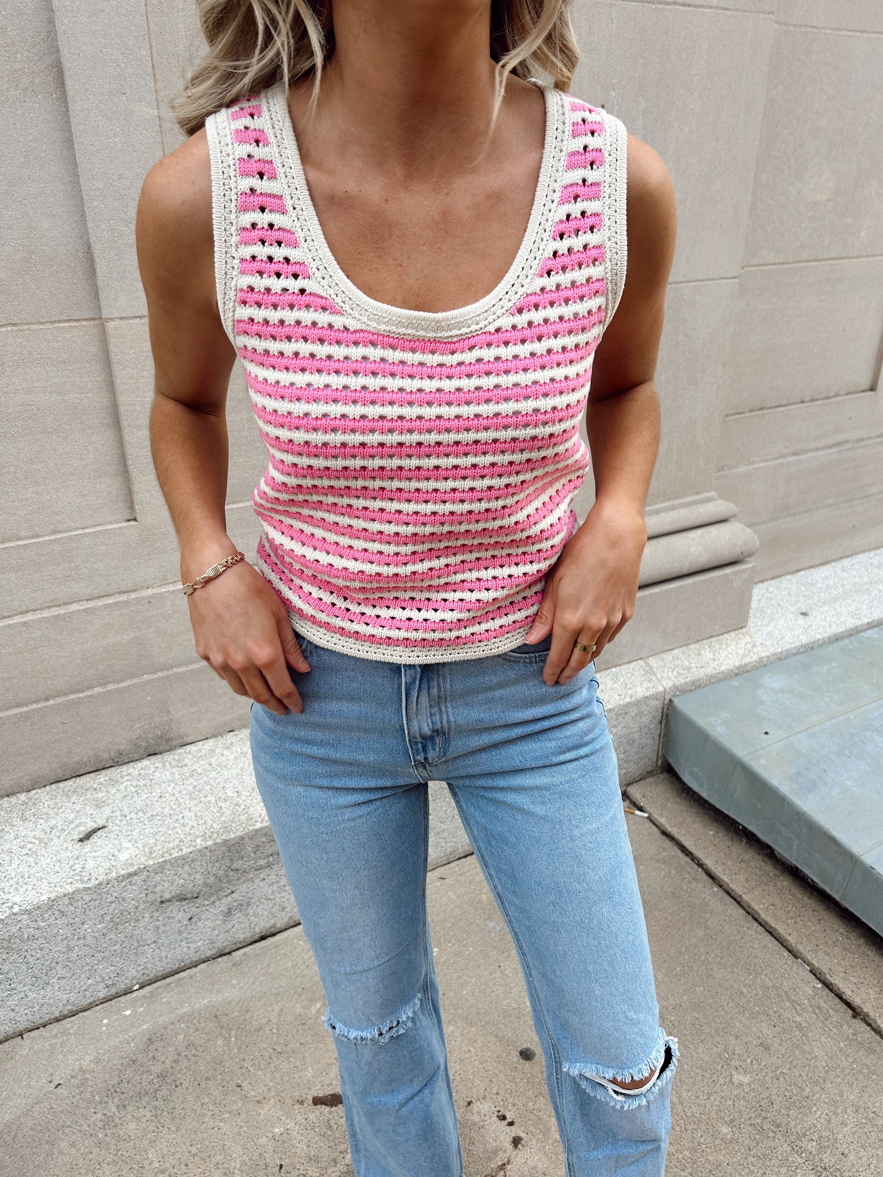 Summer Daze Knit Top - Pink