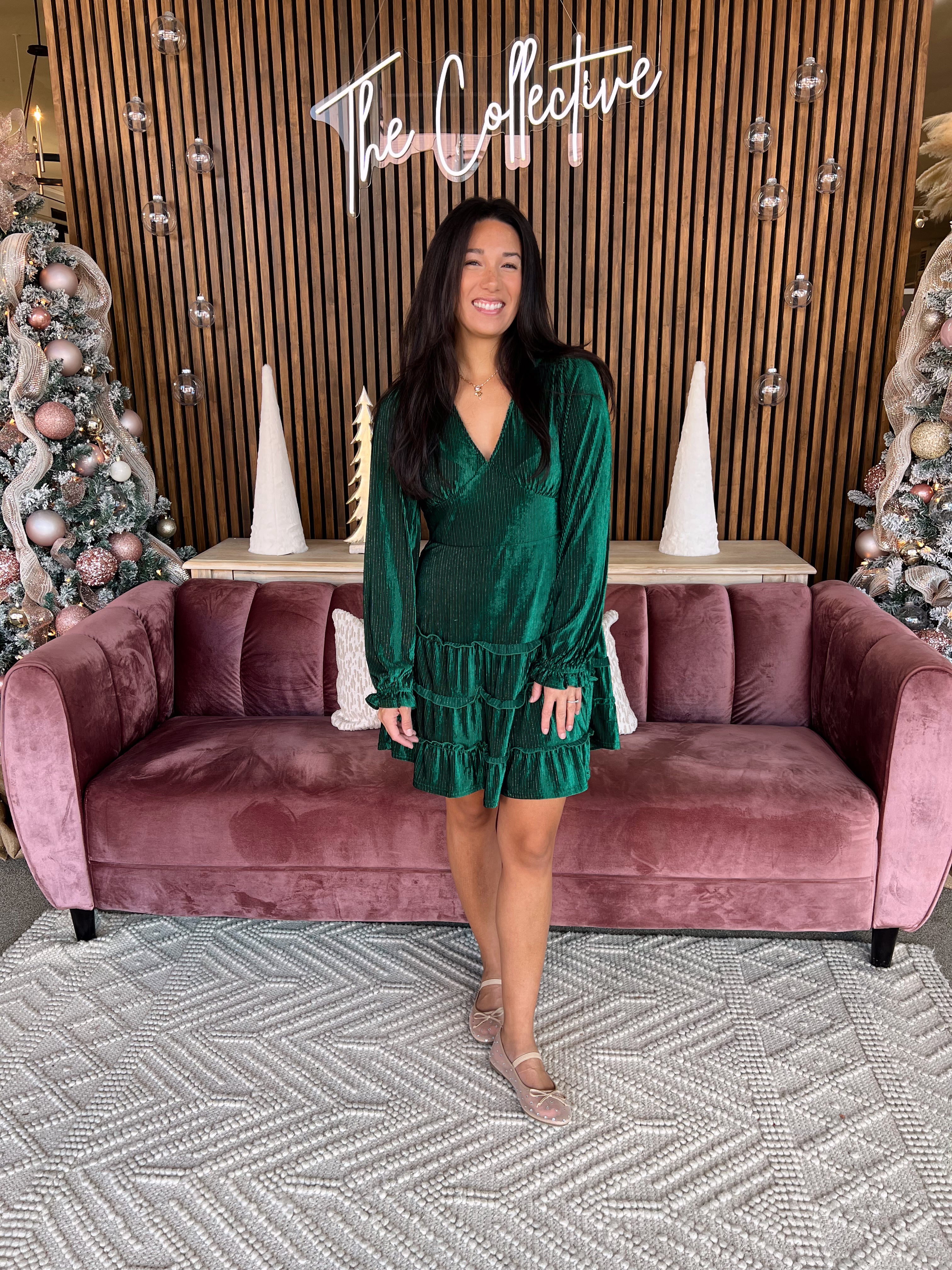 Green Velvet Dress