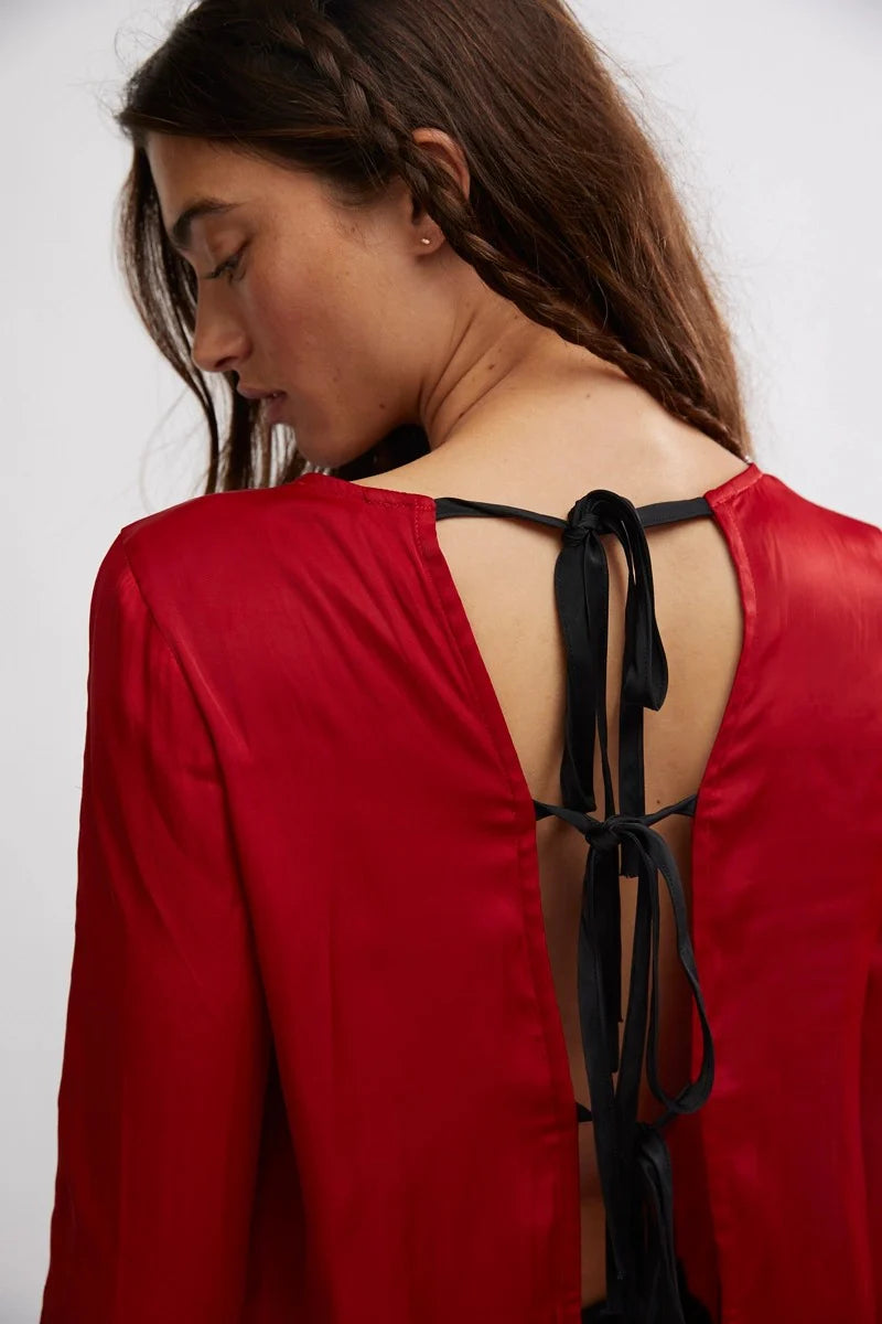 FREE PEOPLE: Arabella Blouse- Rubies