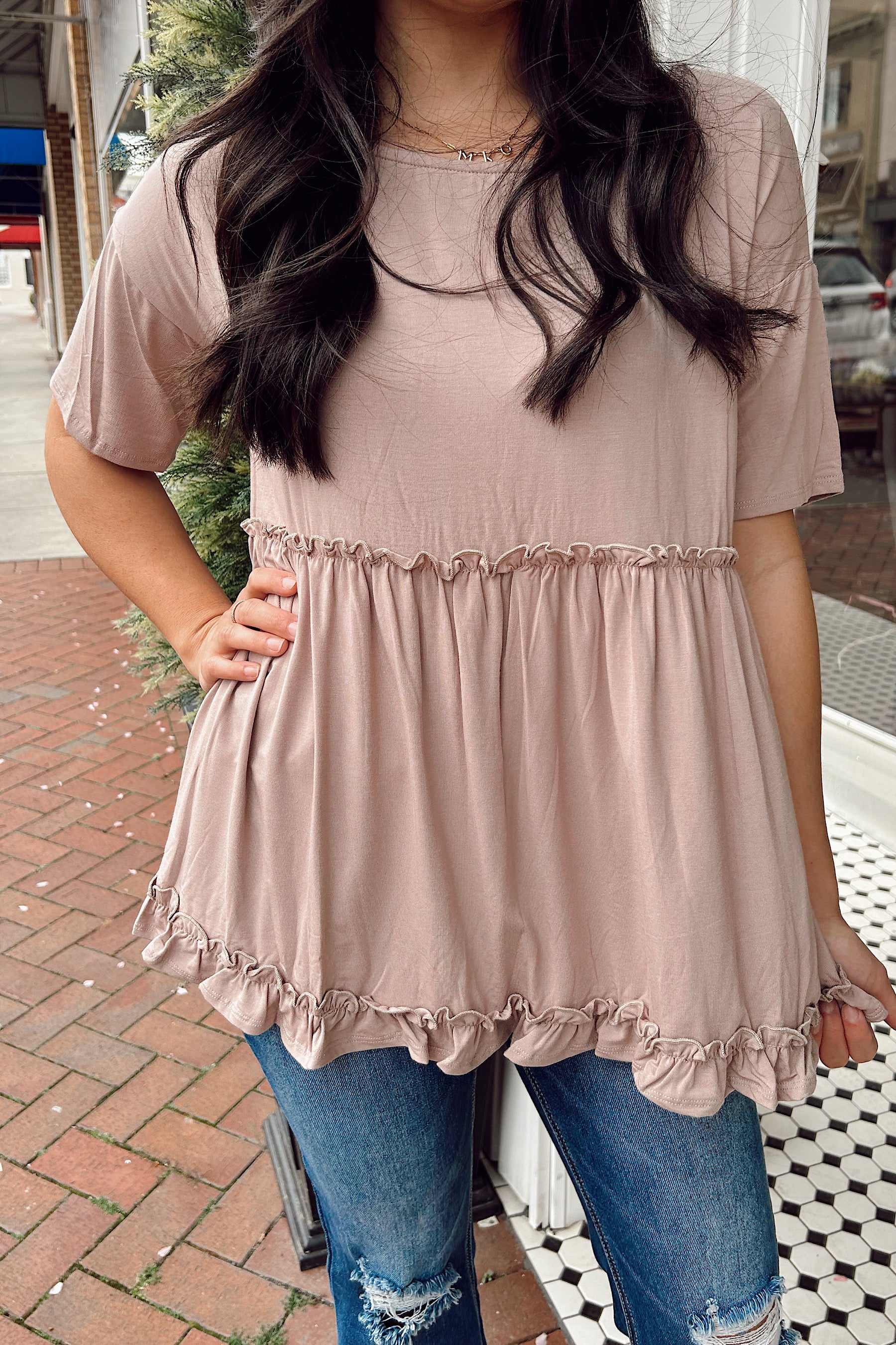 Basic Comforts Top- Taupe (S-XL)