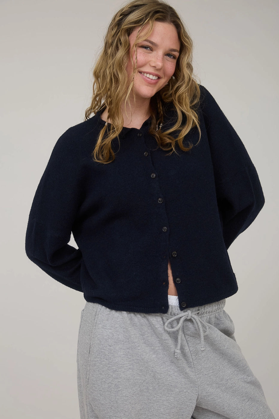 Navy Knit Cardigan