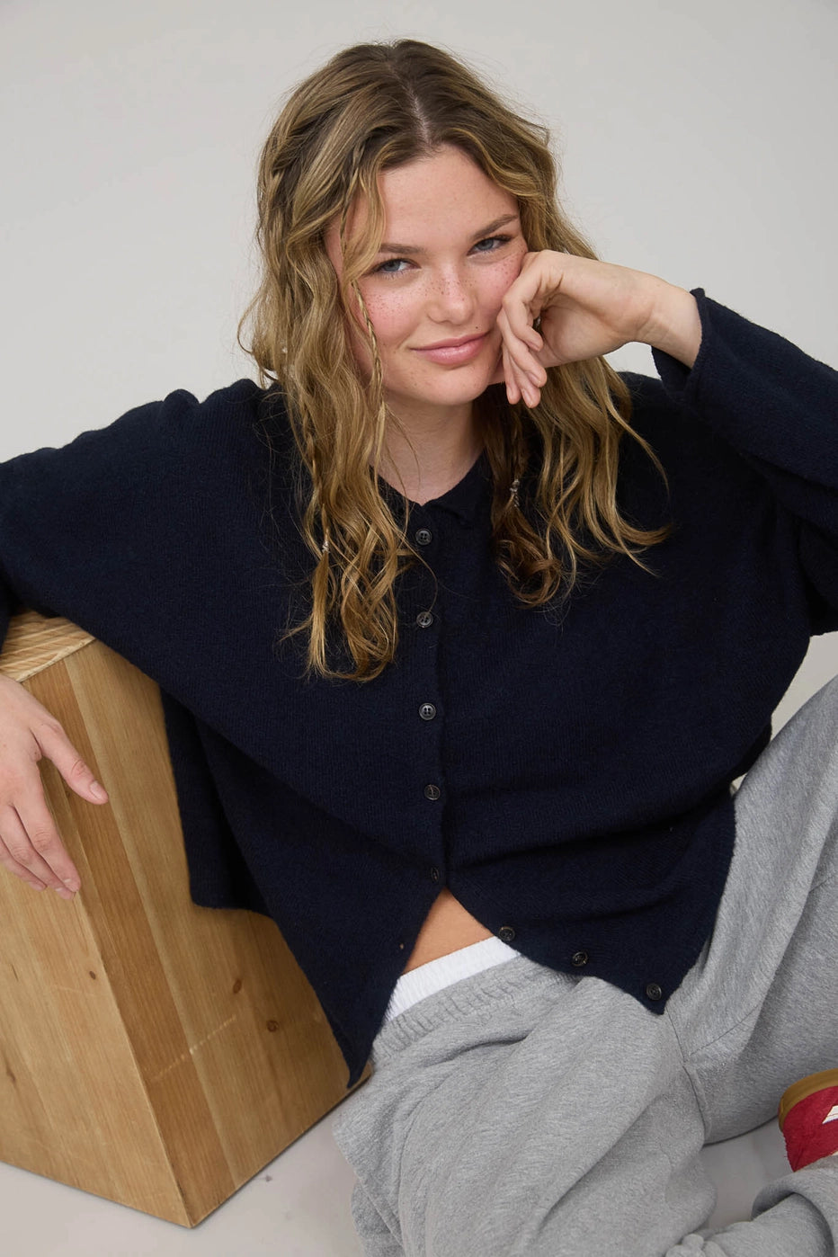 Navy Knit Cardigan