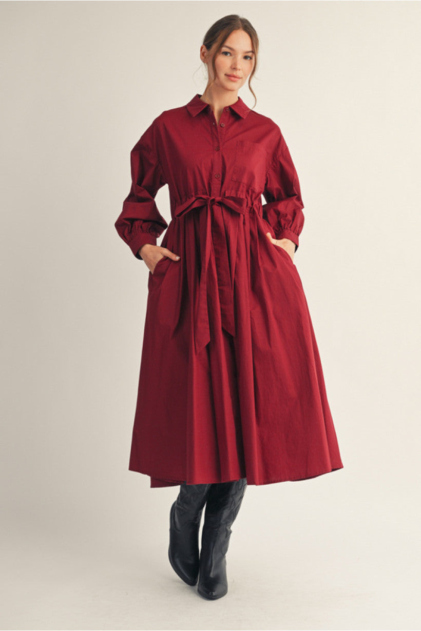 Tie Front Maxi Dress- Burgundy | BubbaJane's Boutique Tie Front Maxi Dress- Burgundy | BubbaJane's Boutique