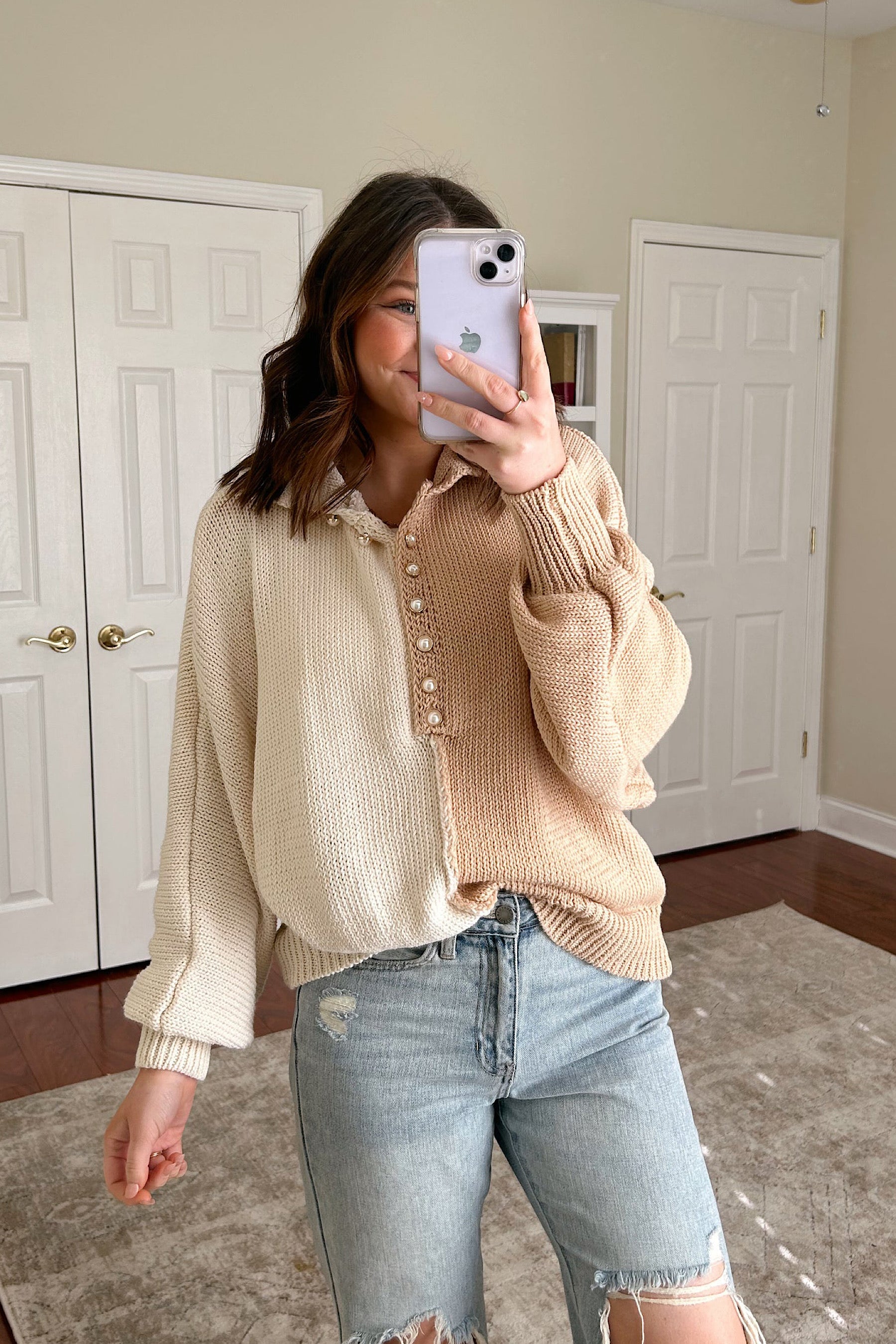 Pearl Two Toned Sweater
