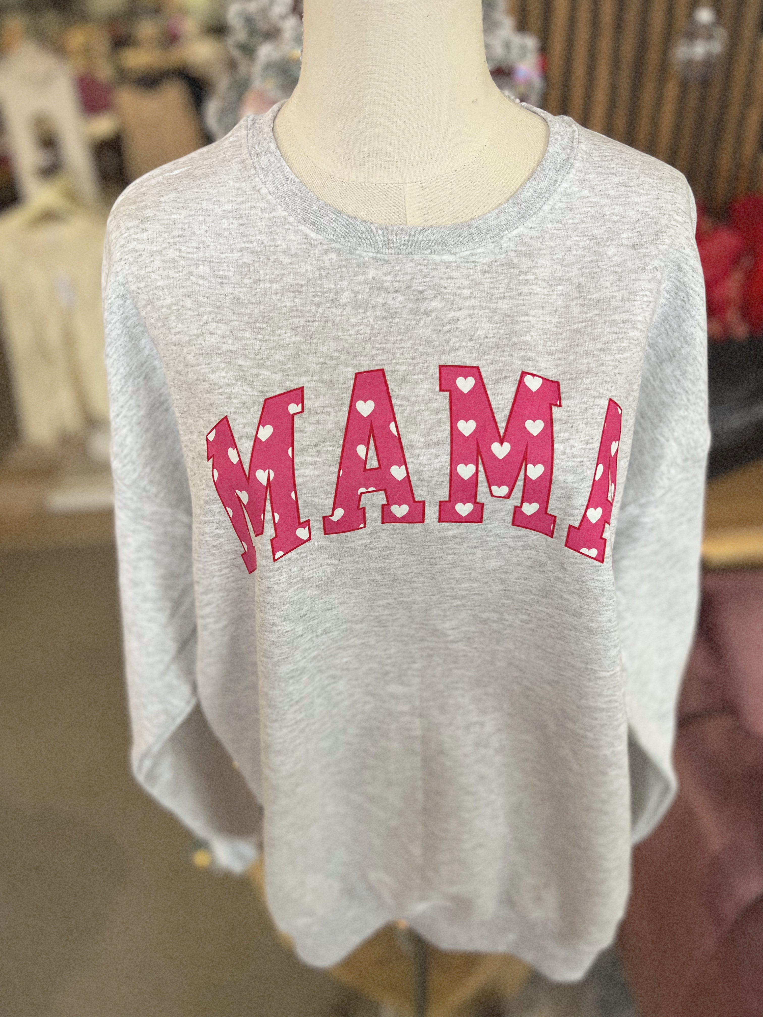BJB Customs: Varsity Mama Heart Sweatshirt