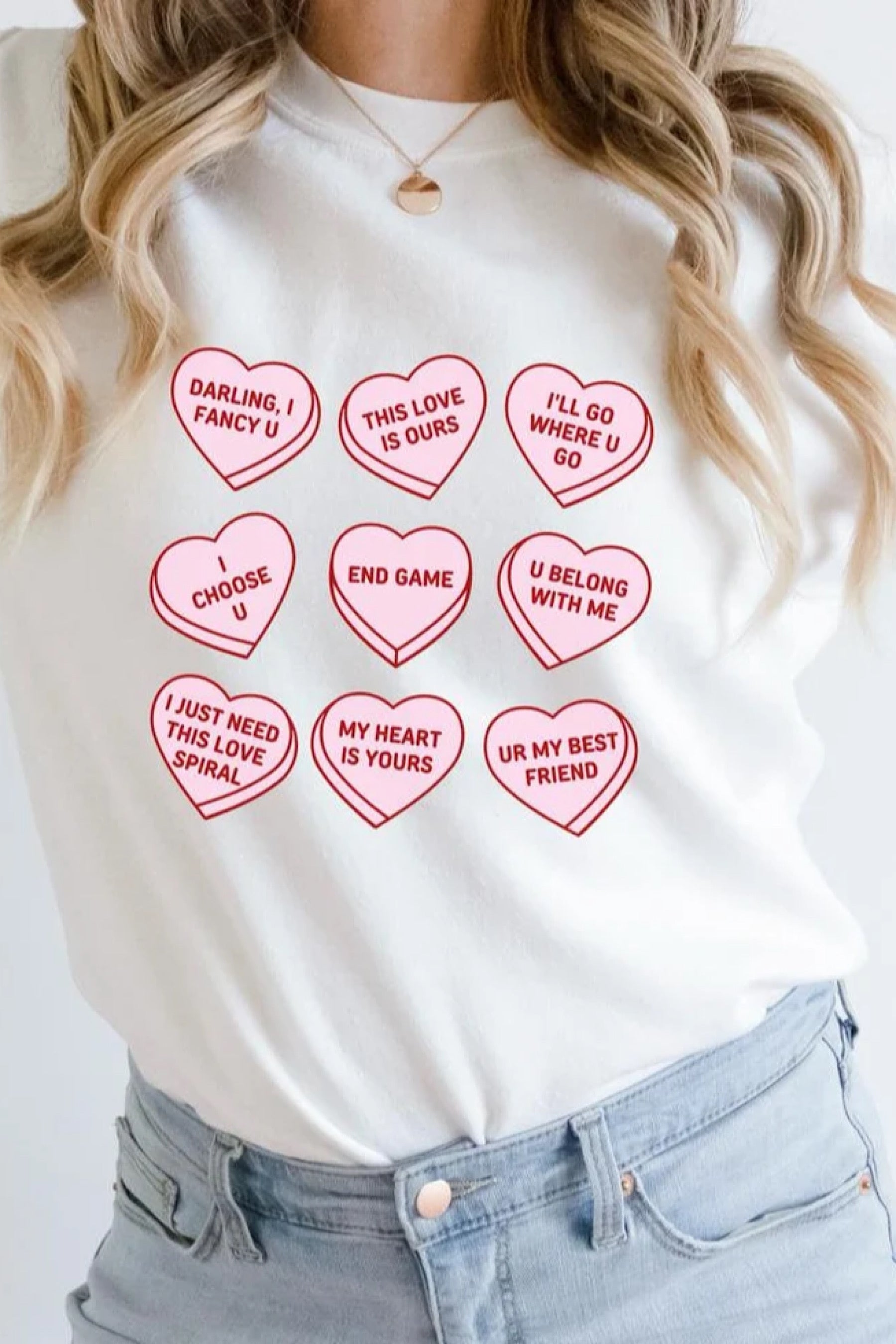 BJB Customs: T Swift Conversation Hearts Sweatshirt