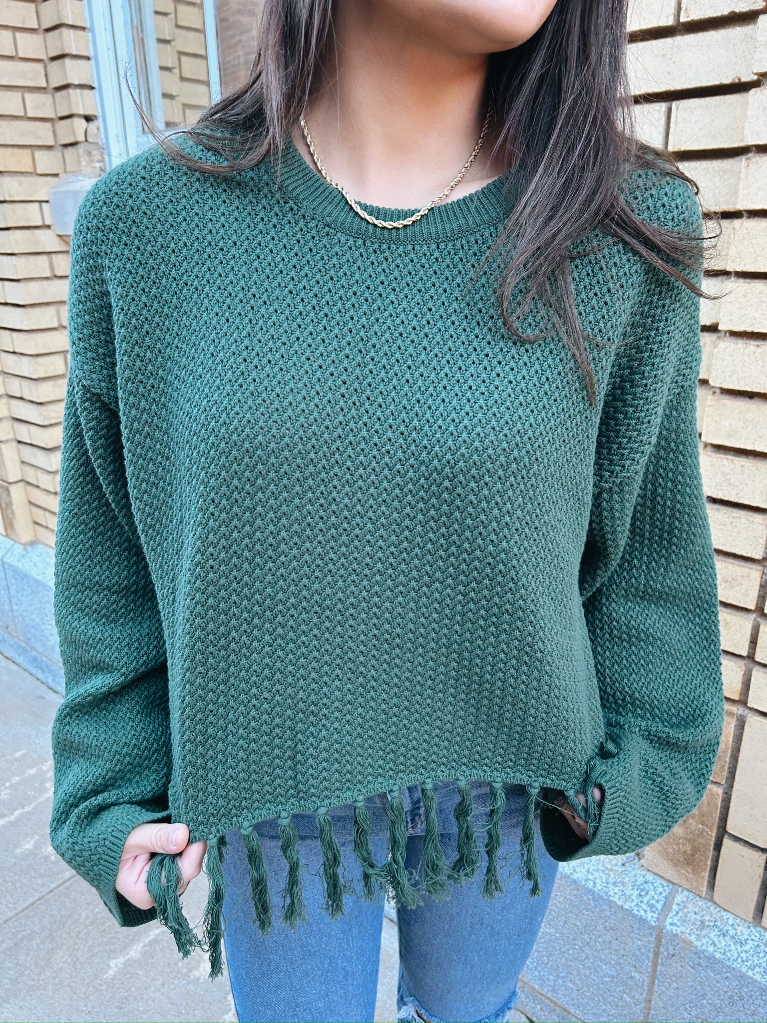 Tassel Sweater- Green